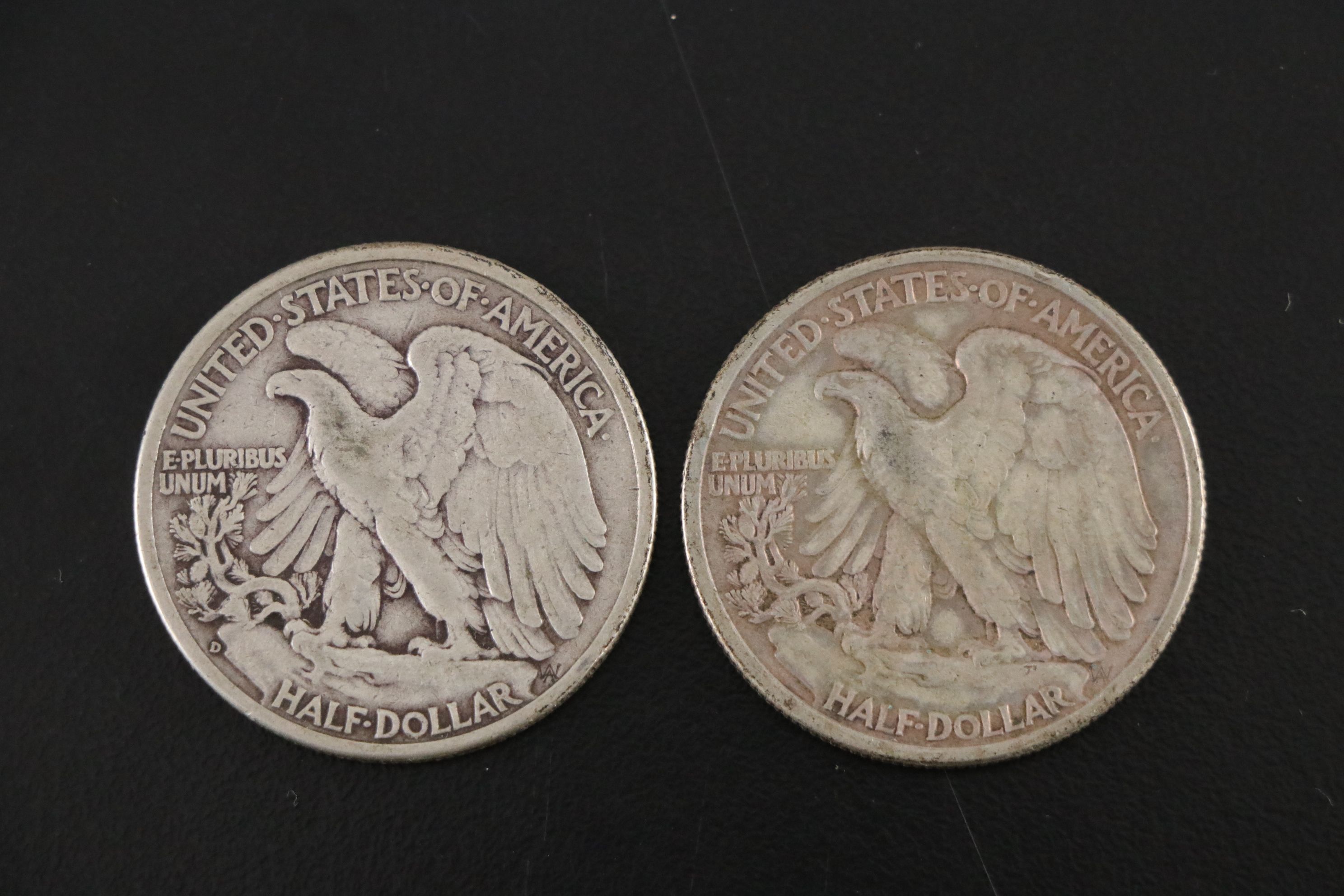 Seven Walking Liberty Silver Half Dollars