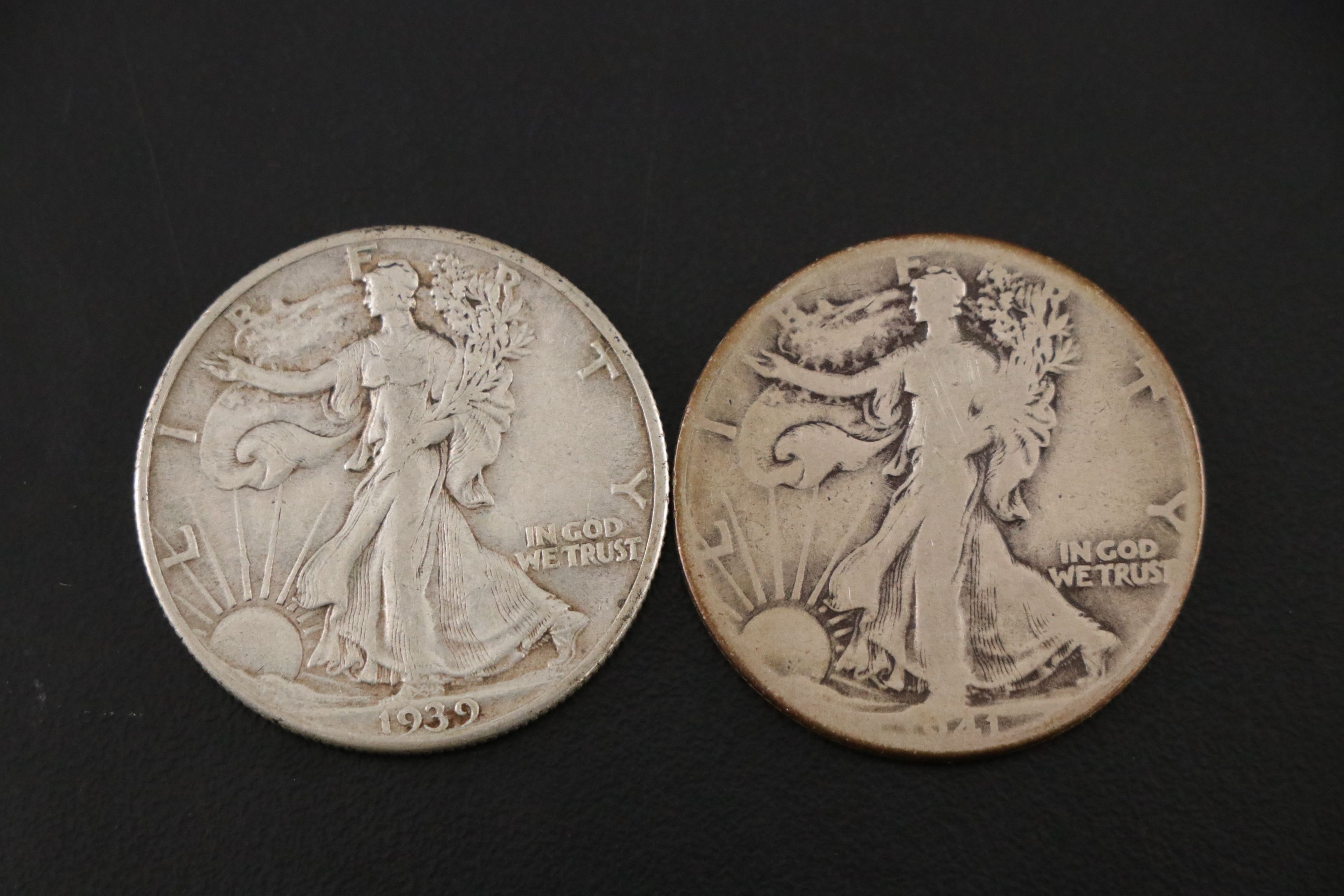Seven Walking Liberty Silver Half Dollars