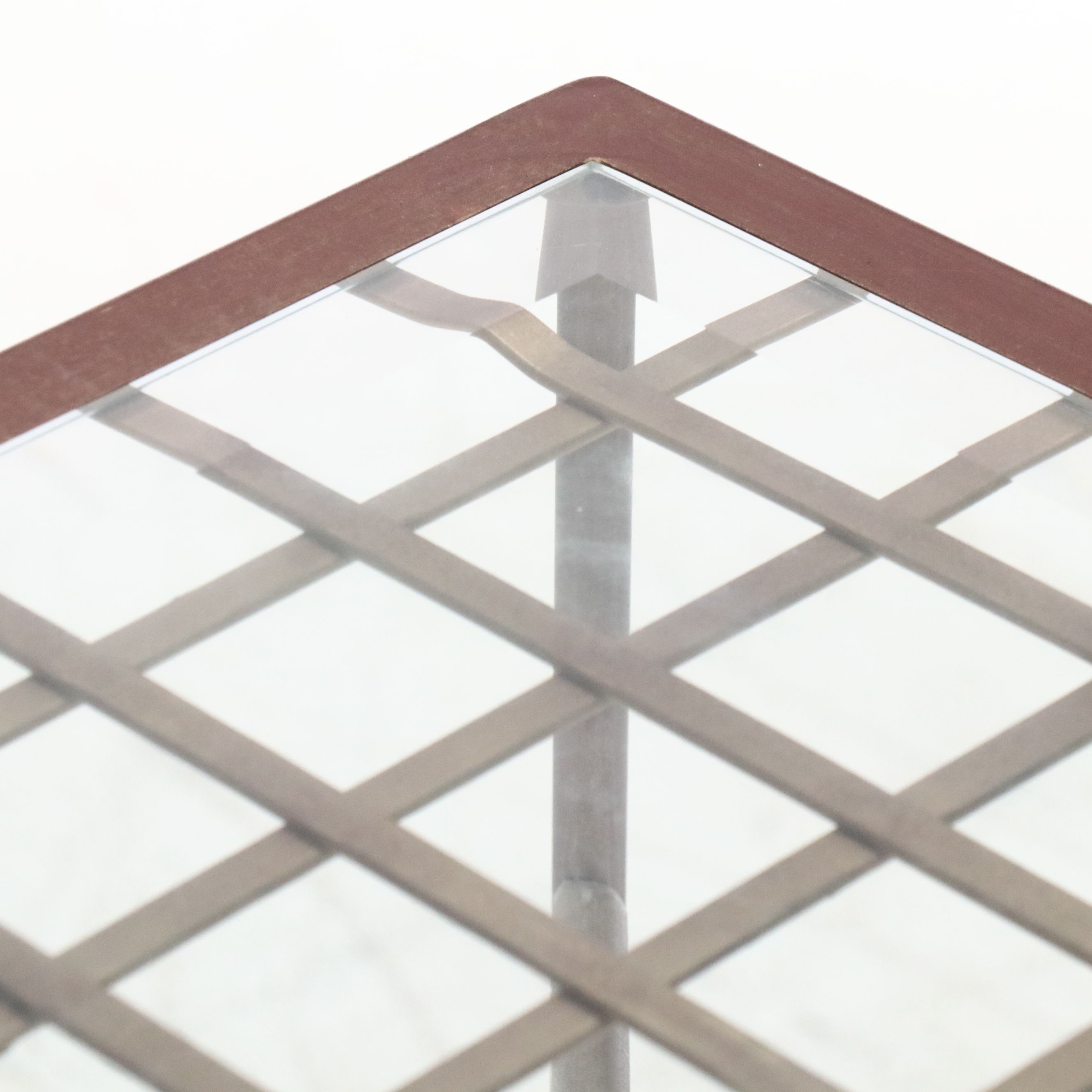 Directoire Style Metal Plant Stand with Inset Beveled Glass Top