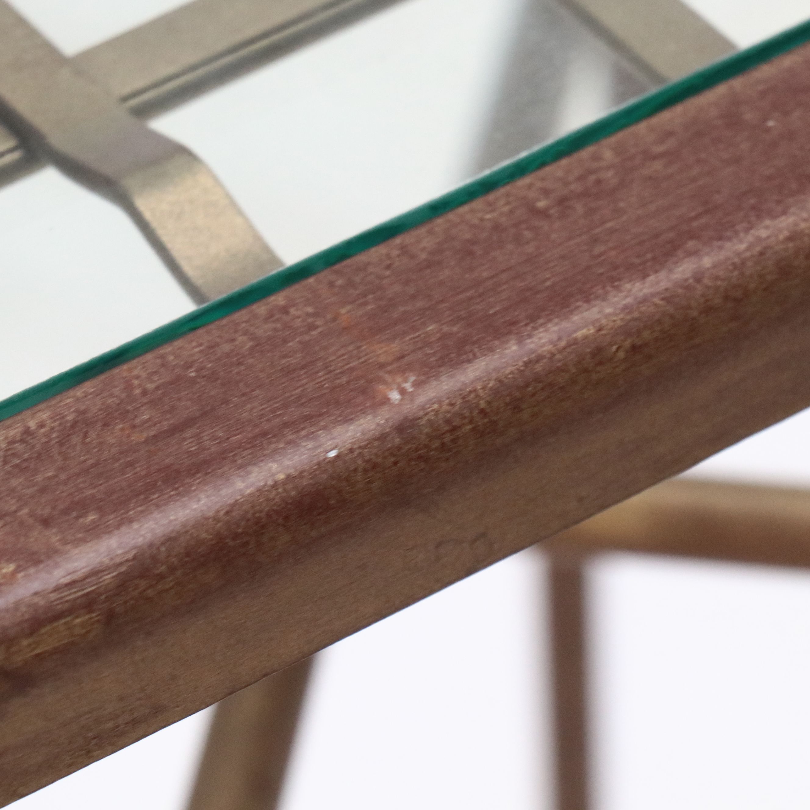 Directoire Style Metal Plant Stand with Inset Beveled Glass Top