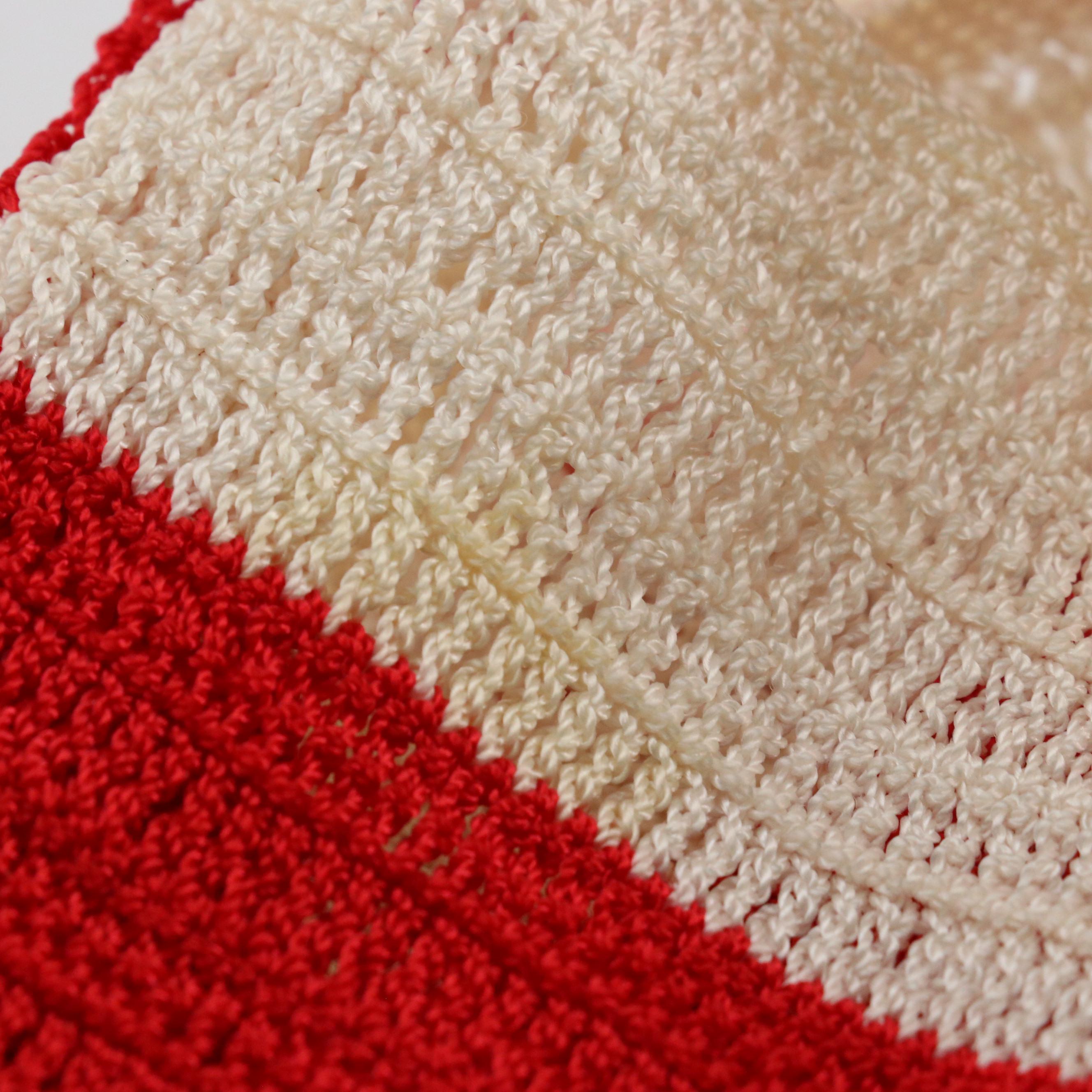 Vintage Handmade Crochet Striped Bag and Embroidered Flap Bag