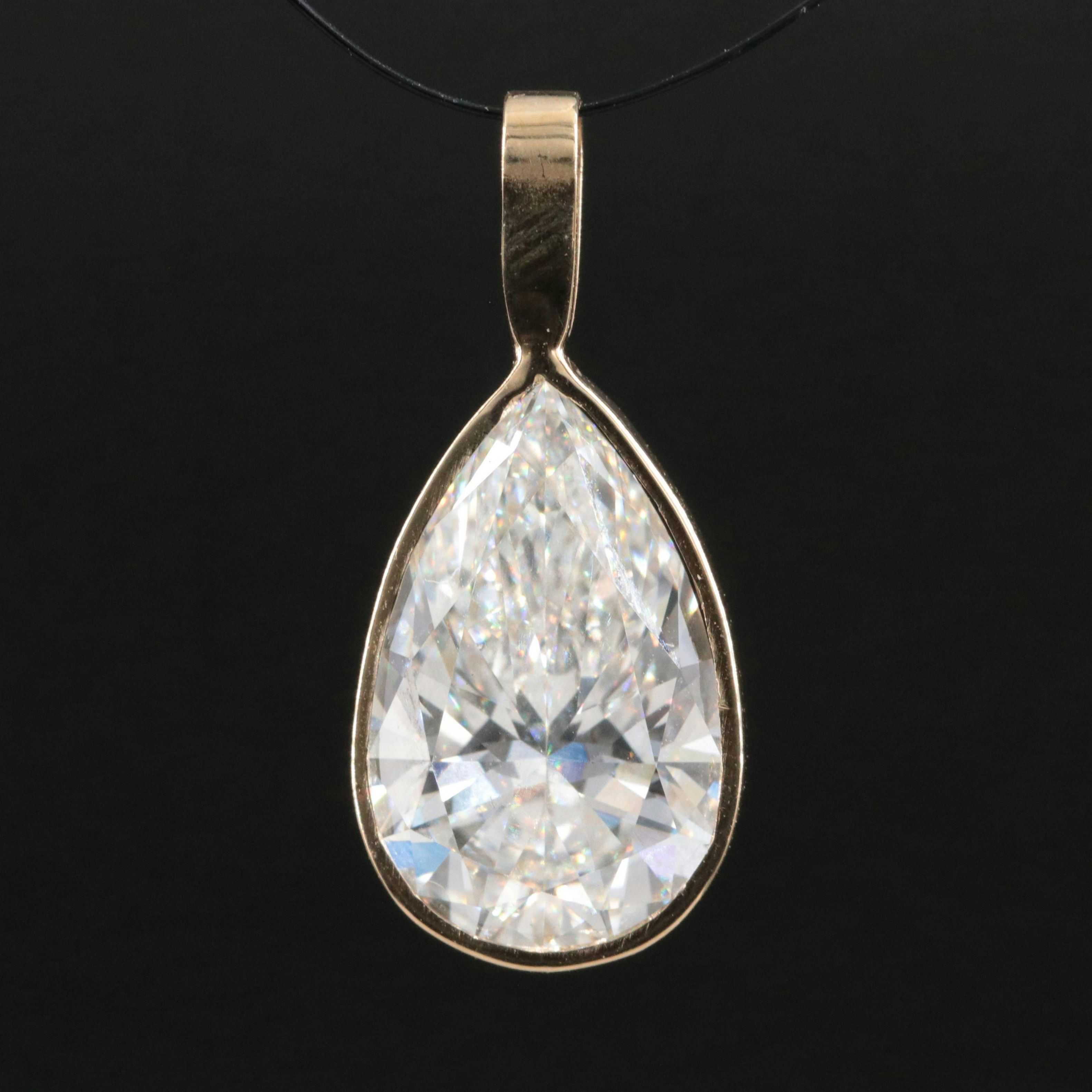 14K 3.05 CT Lab Grown Diamond Solitaire Pendant with IGI Report