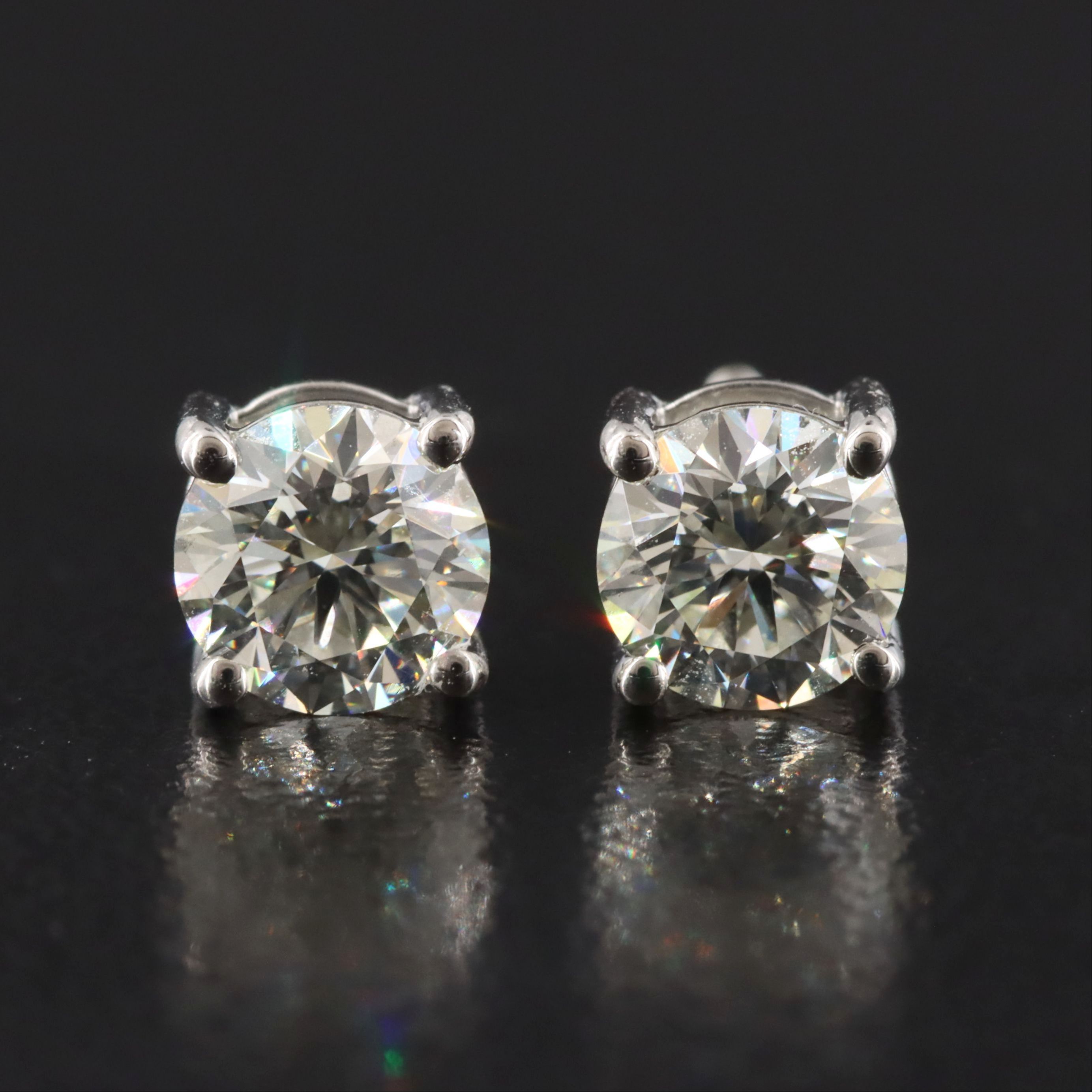 Platinum 1.17 CTW Internally Flawless Diamond Stud Earrings with GIA Reports