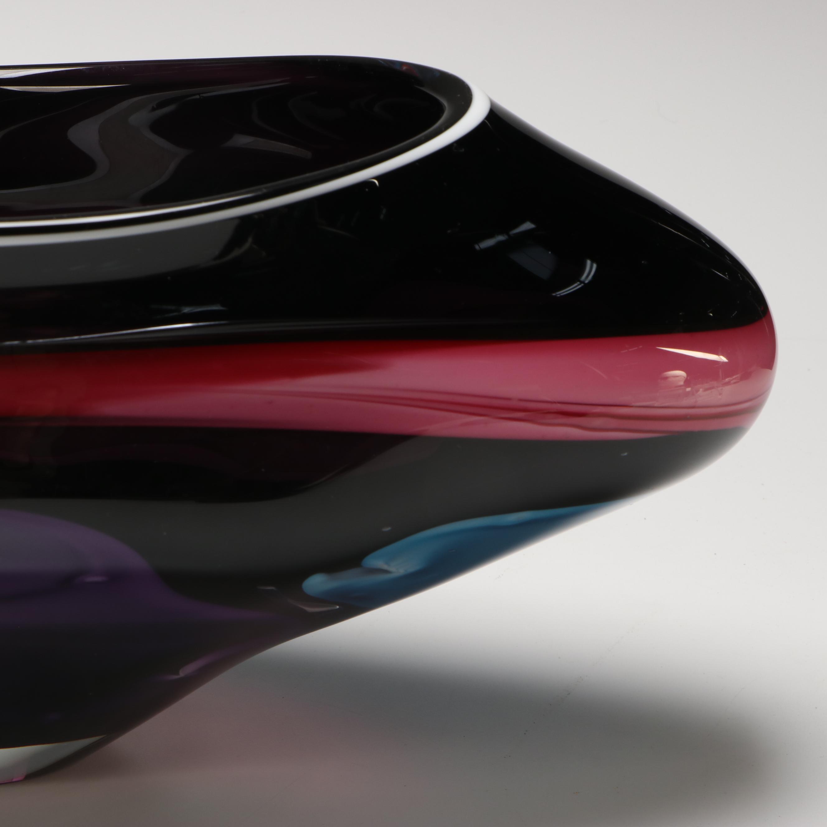 Leon Applebaum Multicolor Art Glass Vase