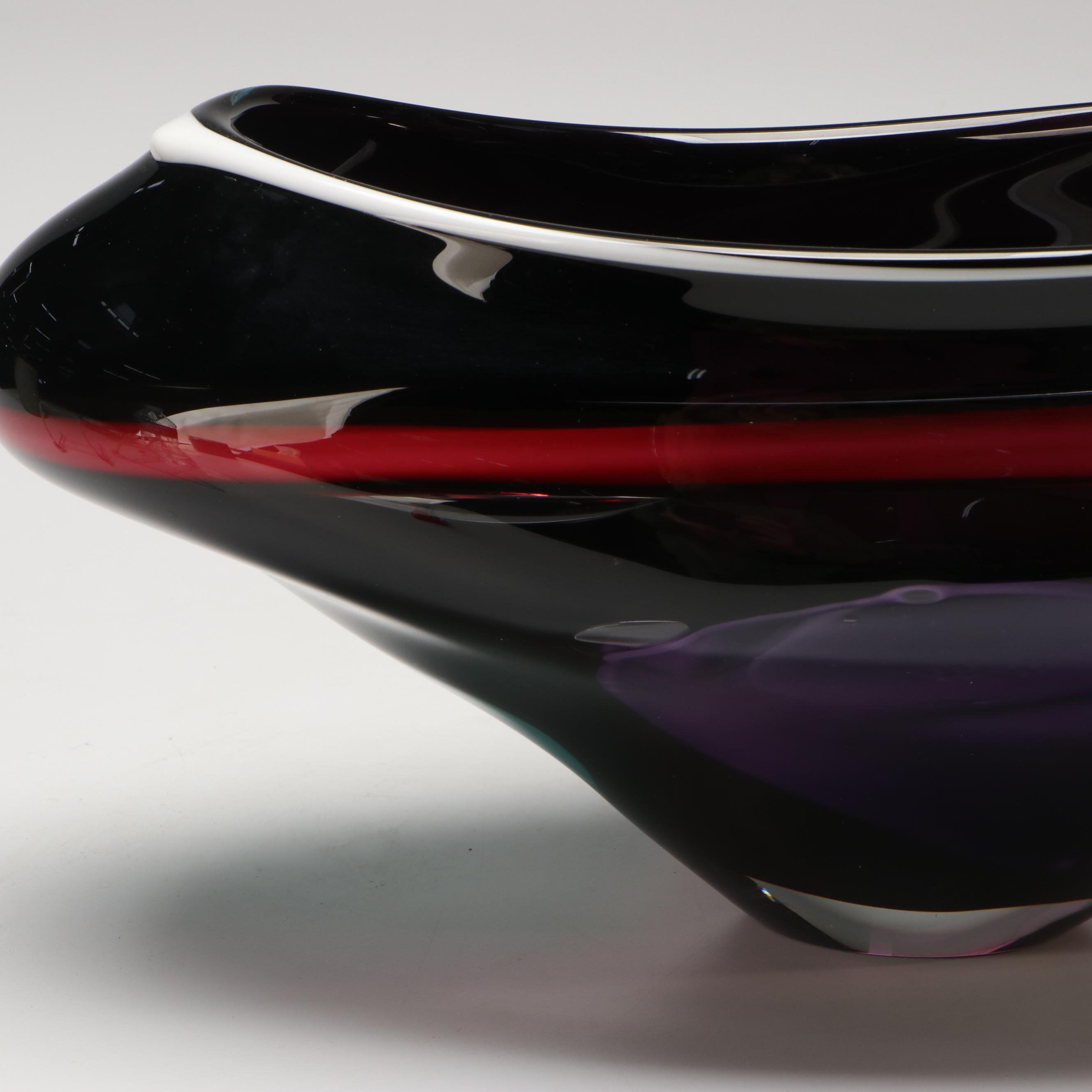 Leon Applebaum Multicolor Art Glass Vase