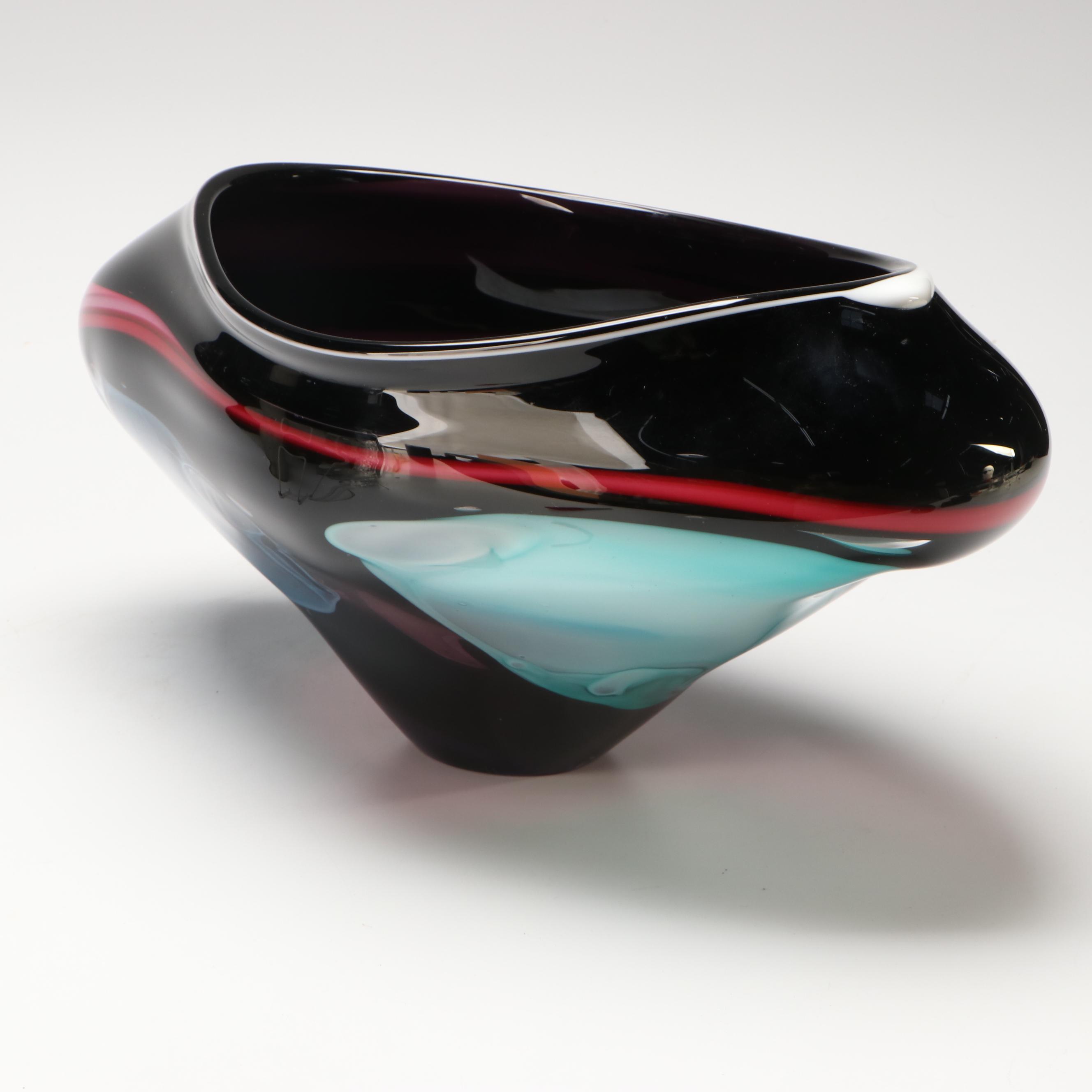 Leon Applebaum Multicolor Art Glass Vase