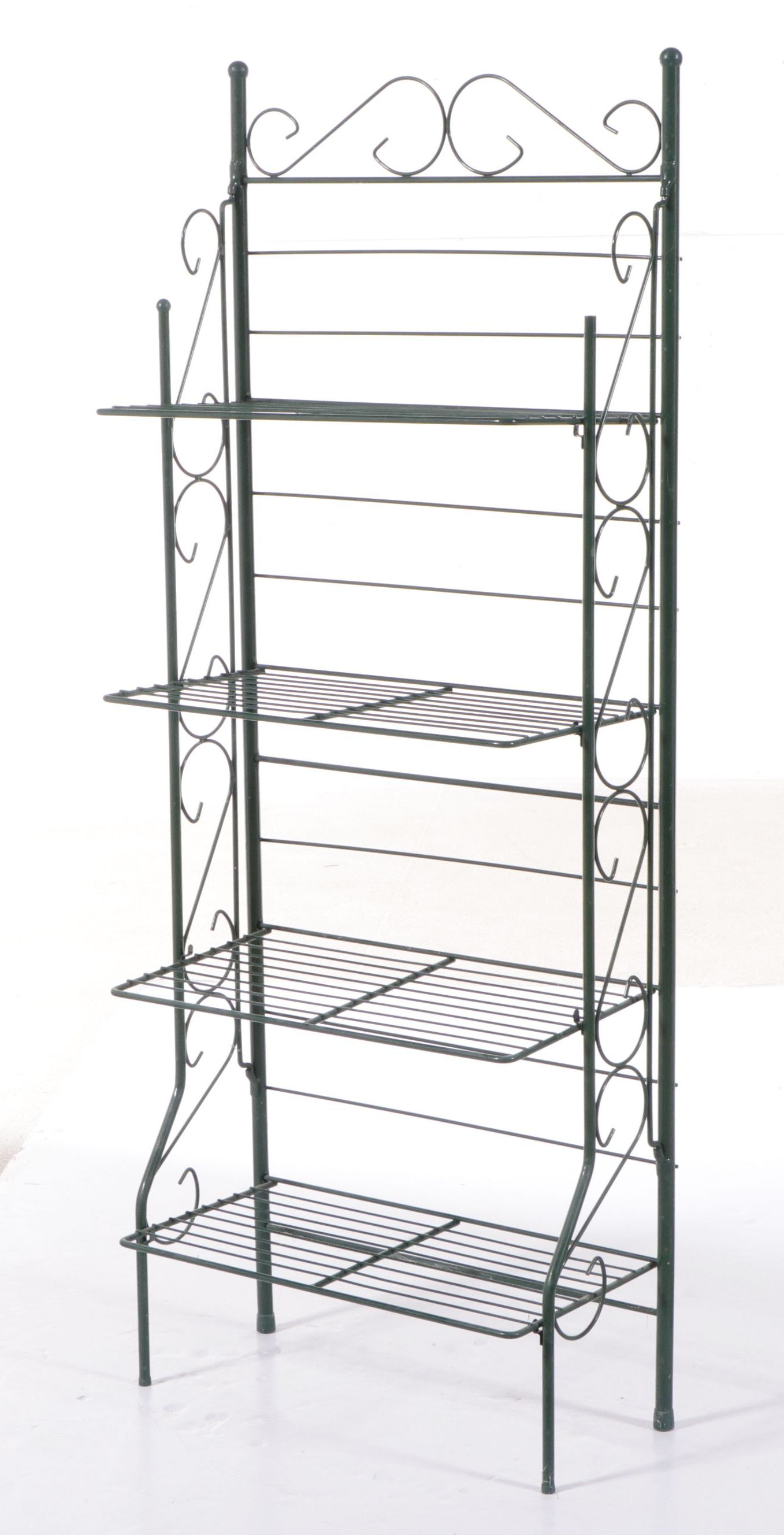 Green Powder Coated Wire Folding Baker's Rack