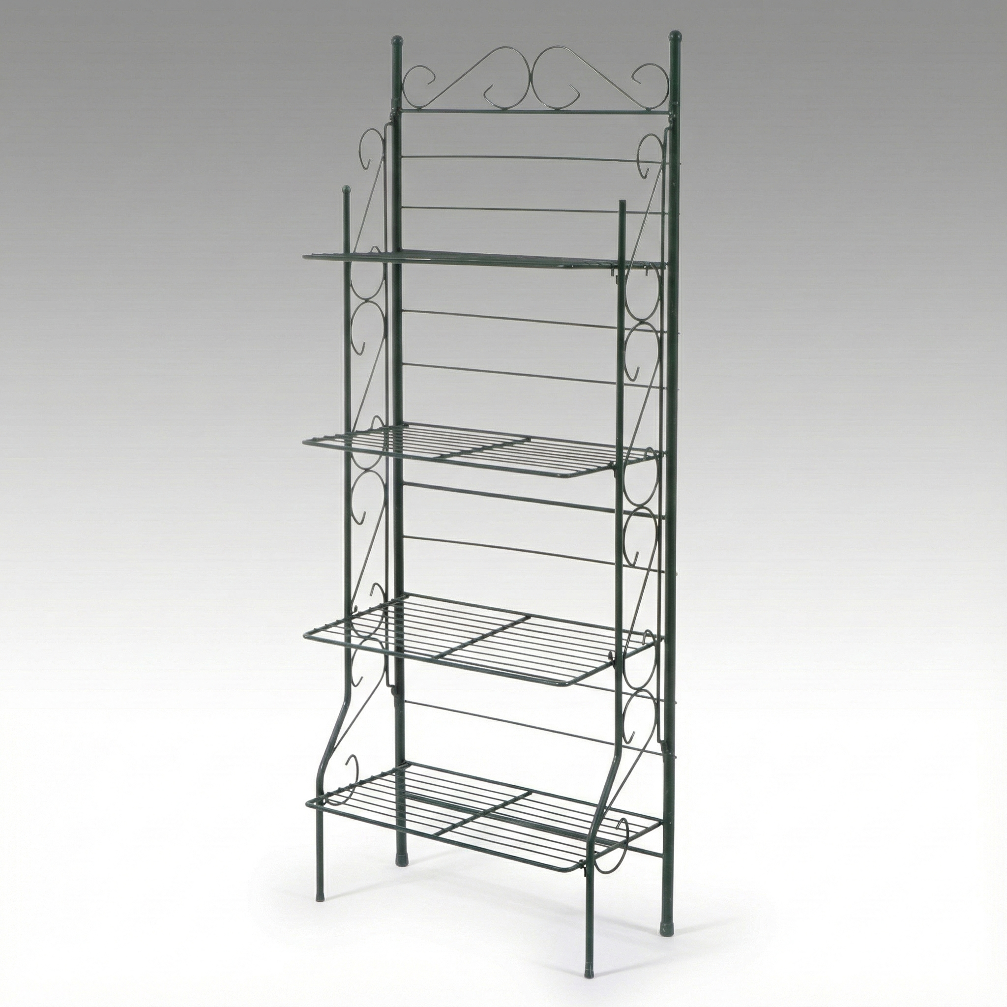 Green Powder Coated Wire Folding Baker's Rack