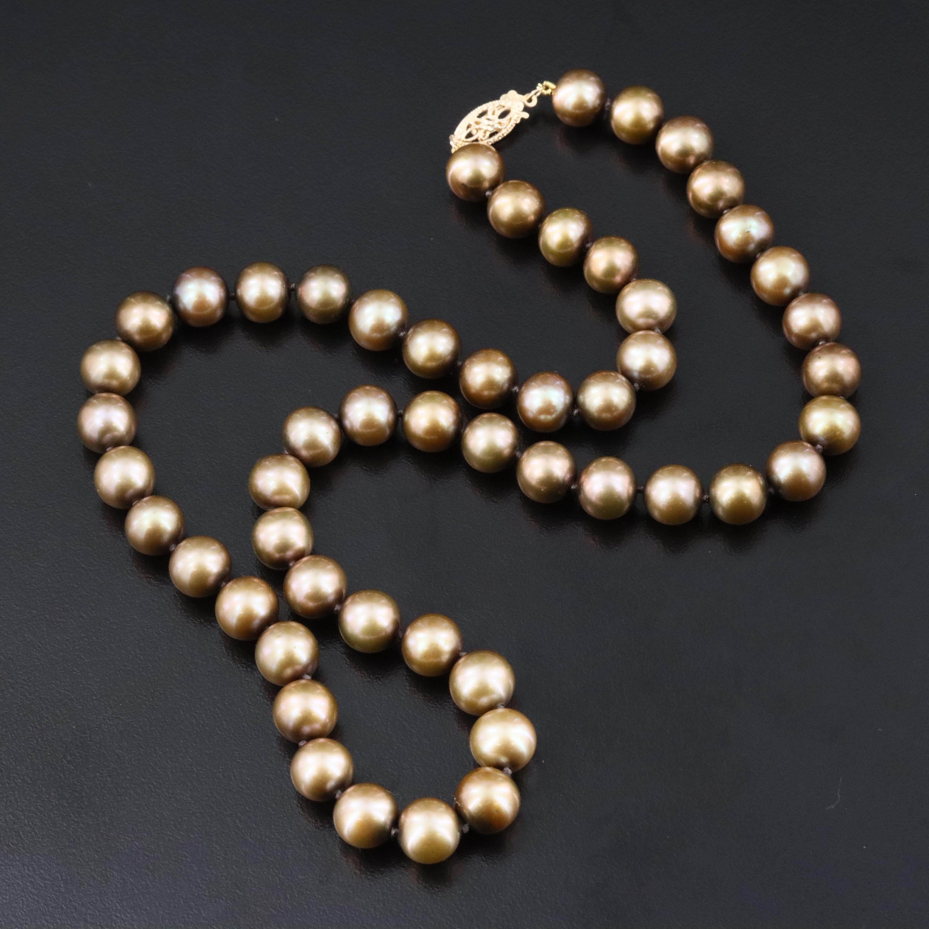 Pearl Necklace with 14K Clasp