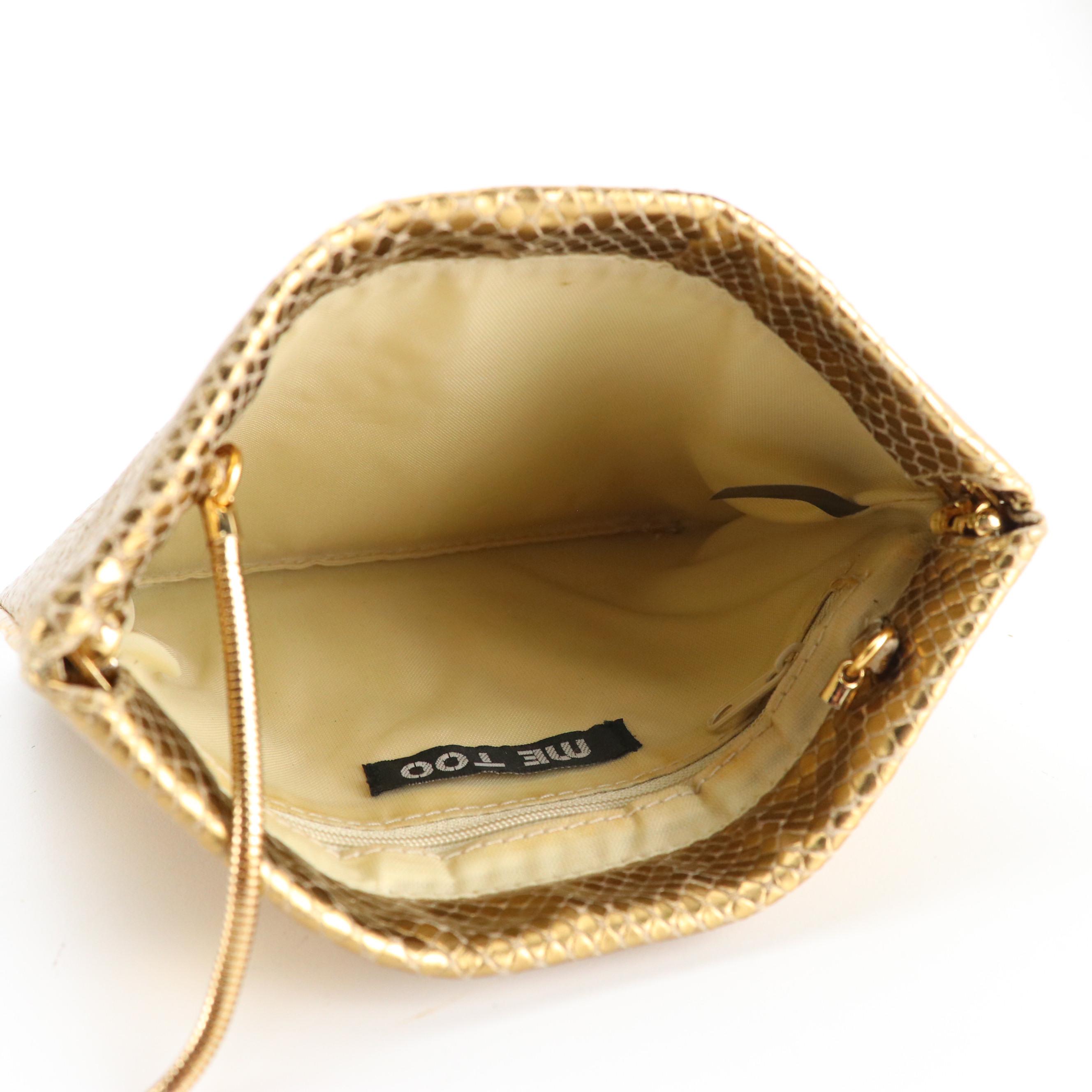 Convertible Faux Leather Clutch, Belt Buckles, and Folding Paper Fan