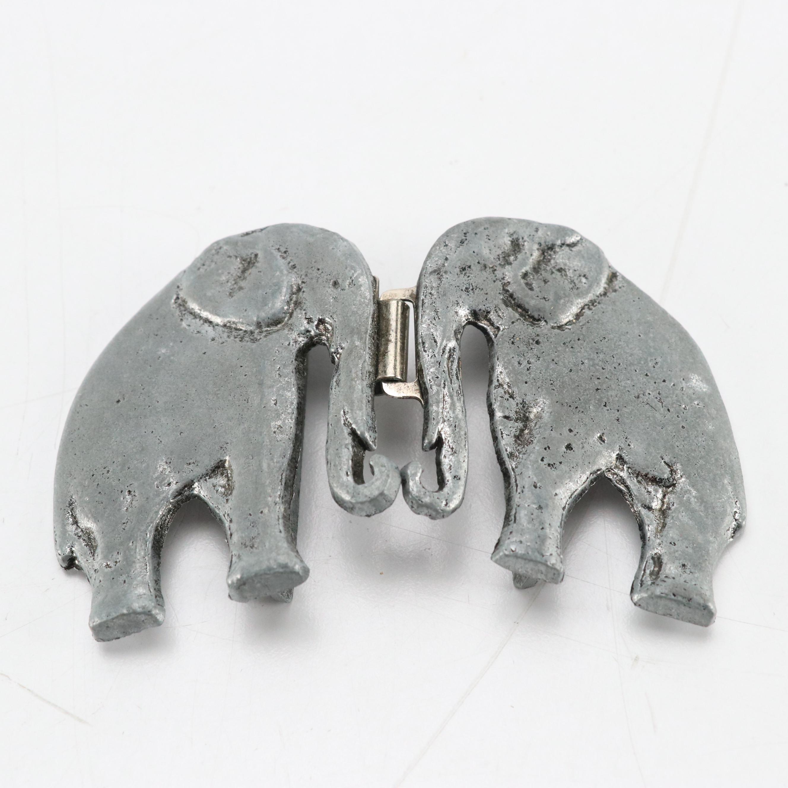 Convertible Faux Leather Clutch, Belt Buckles, and Folding Paper Fan