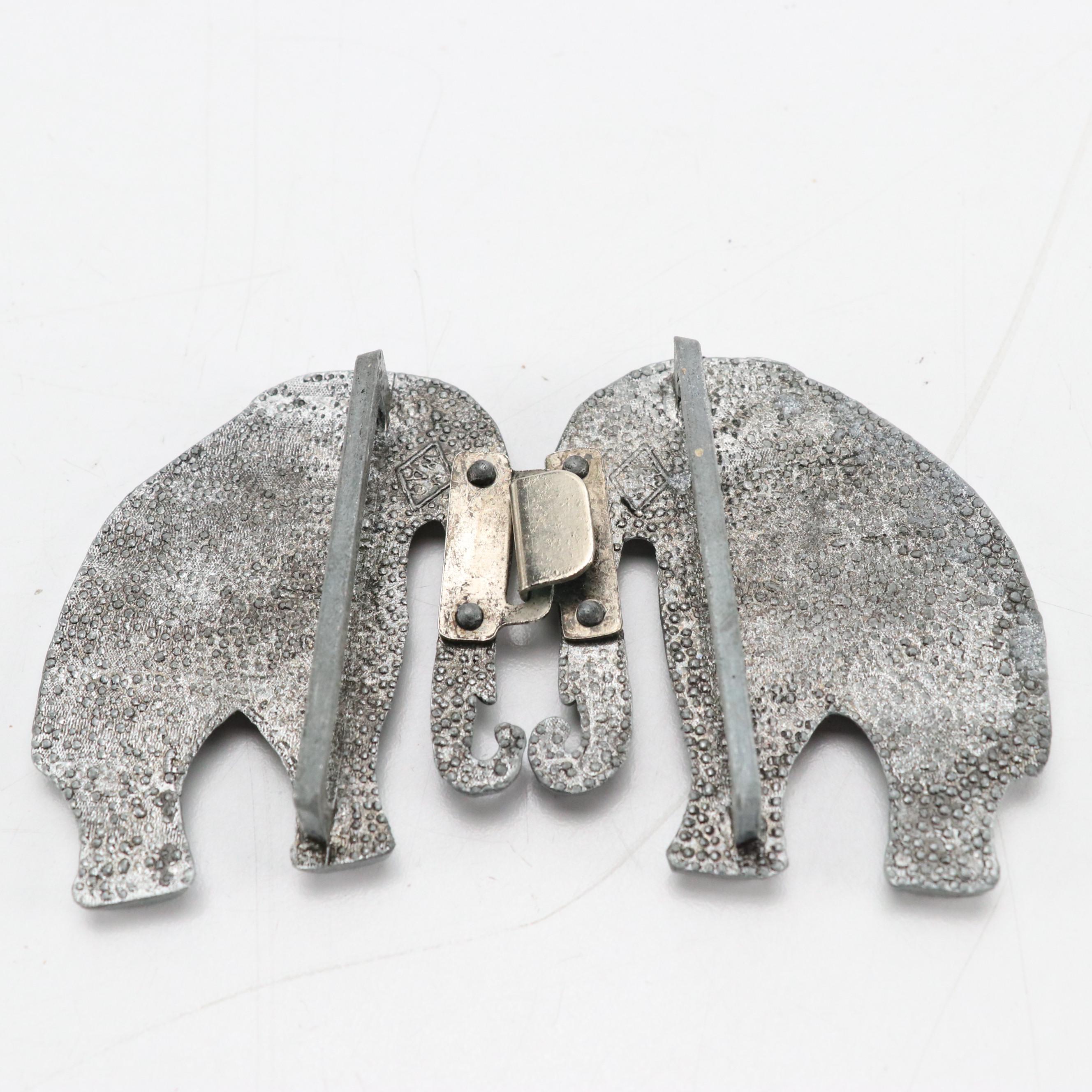 Convertible Faux Leather Clutch, Belt Buckles, and Folding Paper Fan