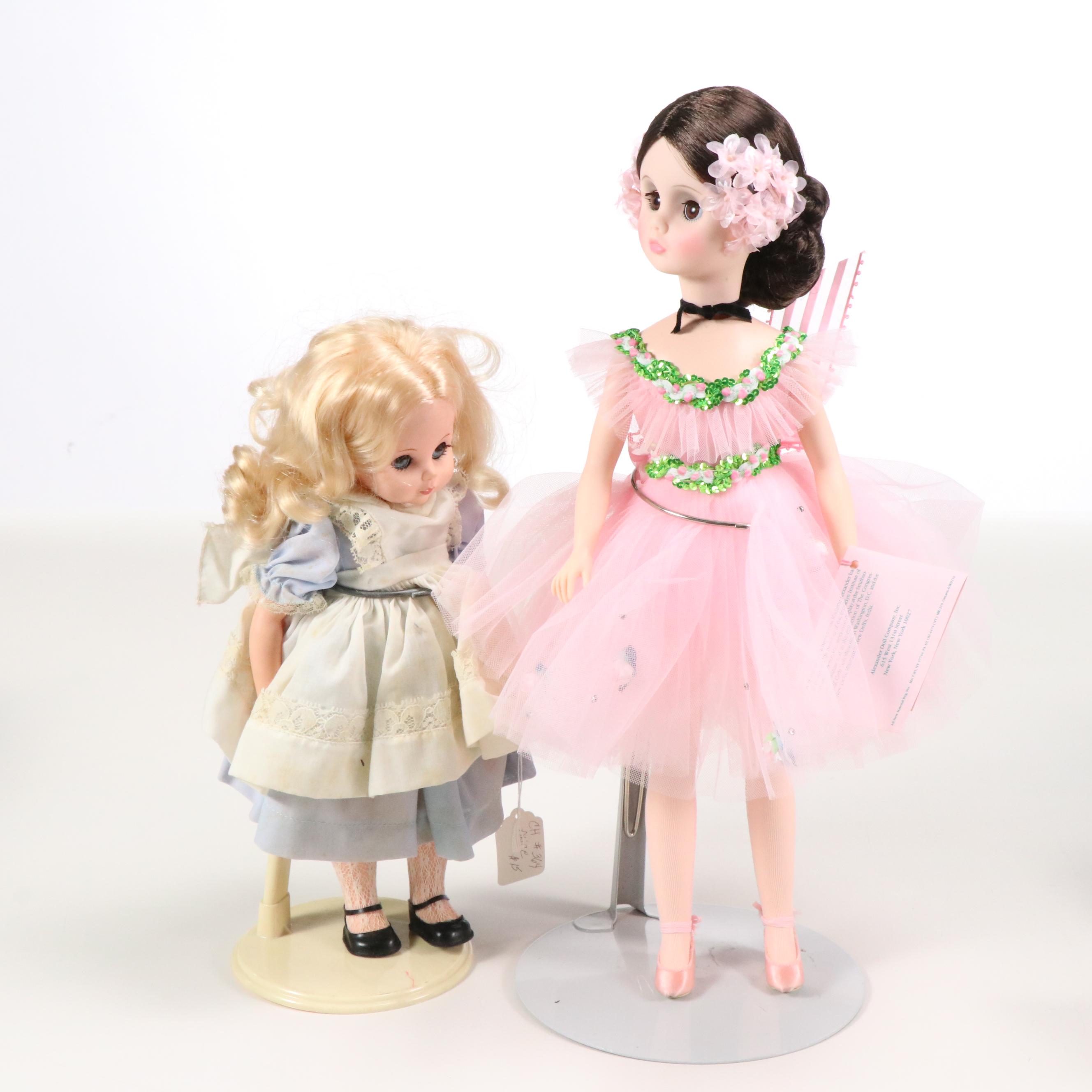 Madame Alexander "Elise" Doll with Porcelain Trinket Box and More Vintage Dolls