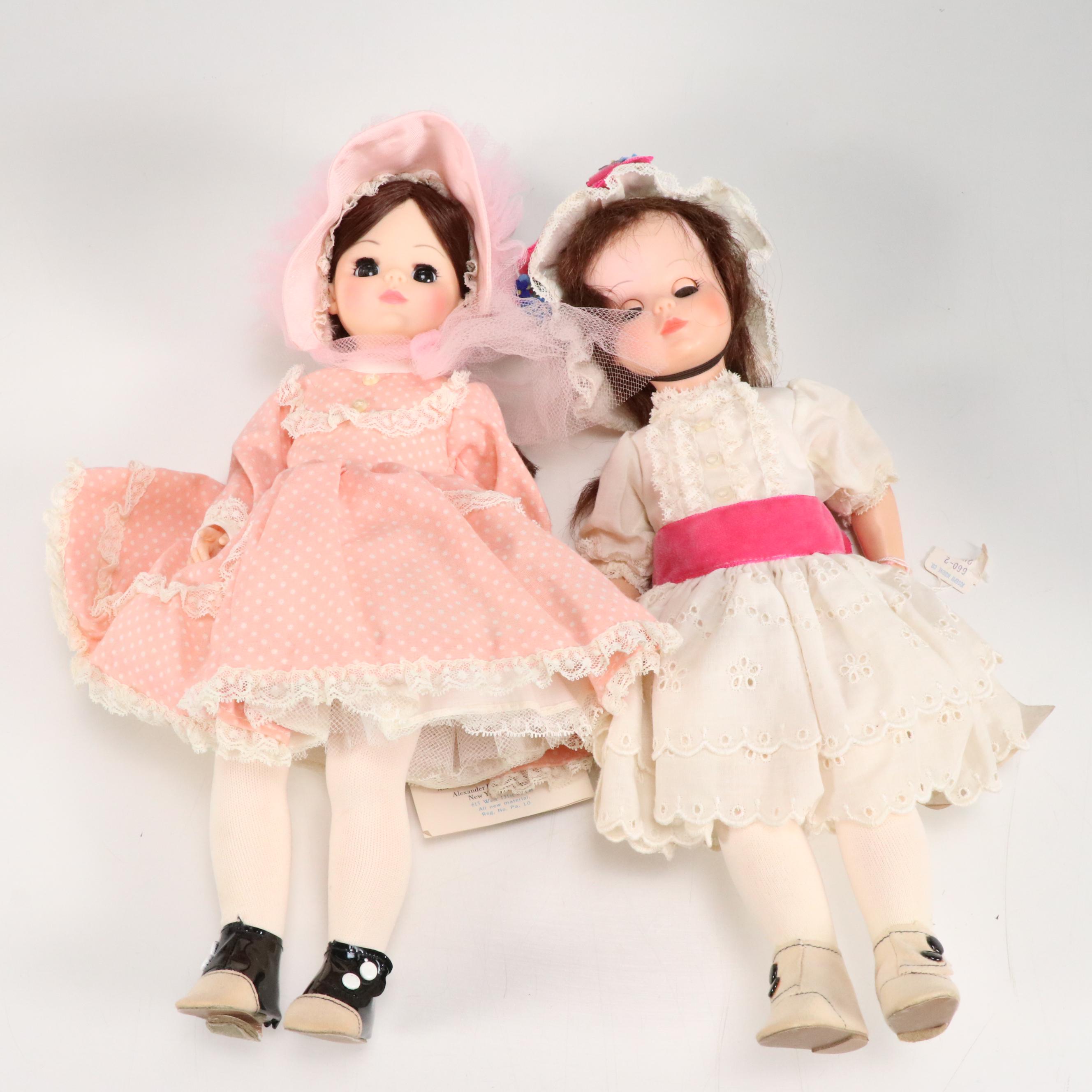 Madame Alexander "Elise" Doll with Porcelain Trinket Box and More Vintage Dolls