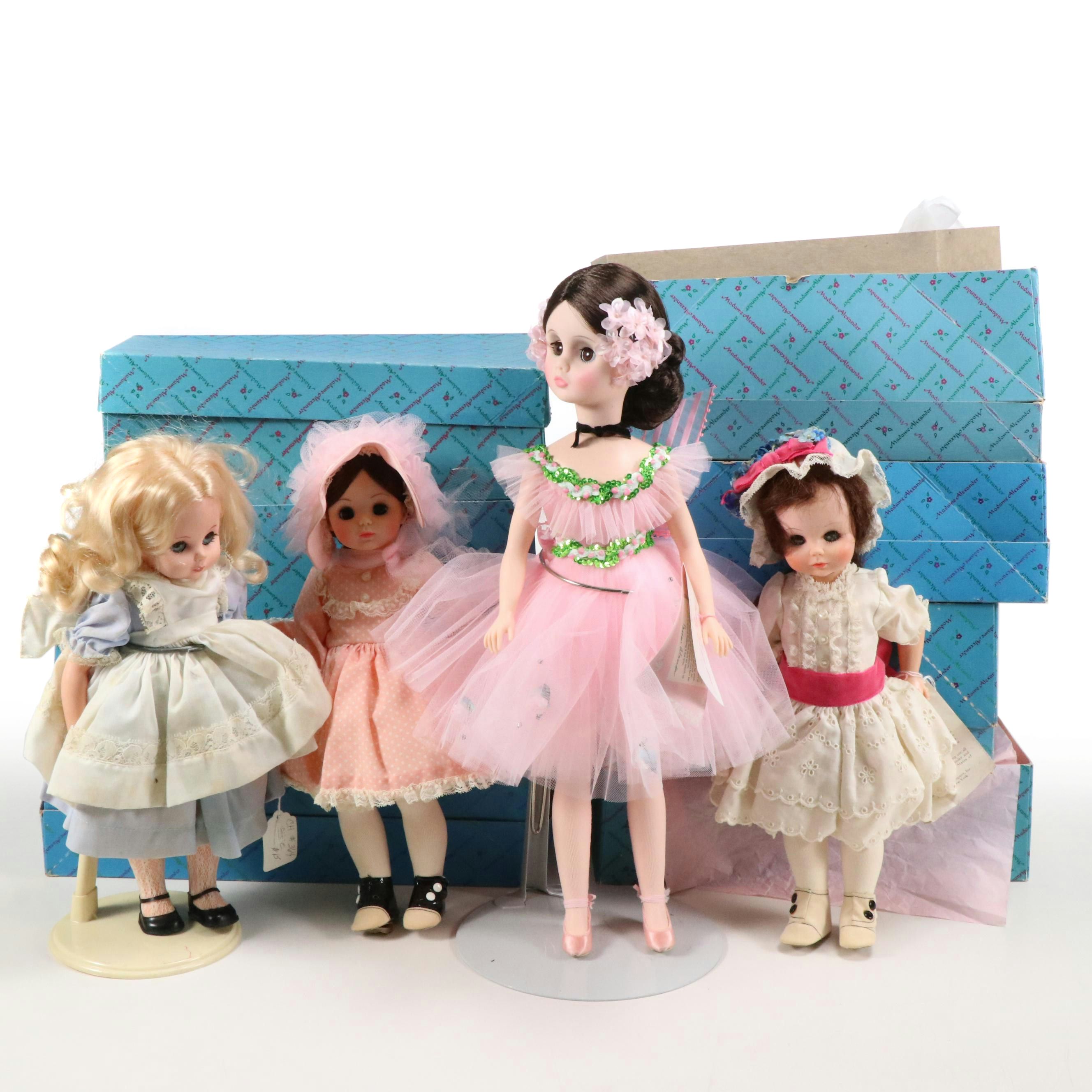 Madame Alexander "Elise" Doll with Porcelain Trinket Box and More Vintage Dolls