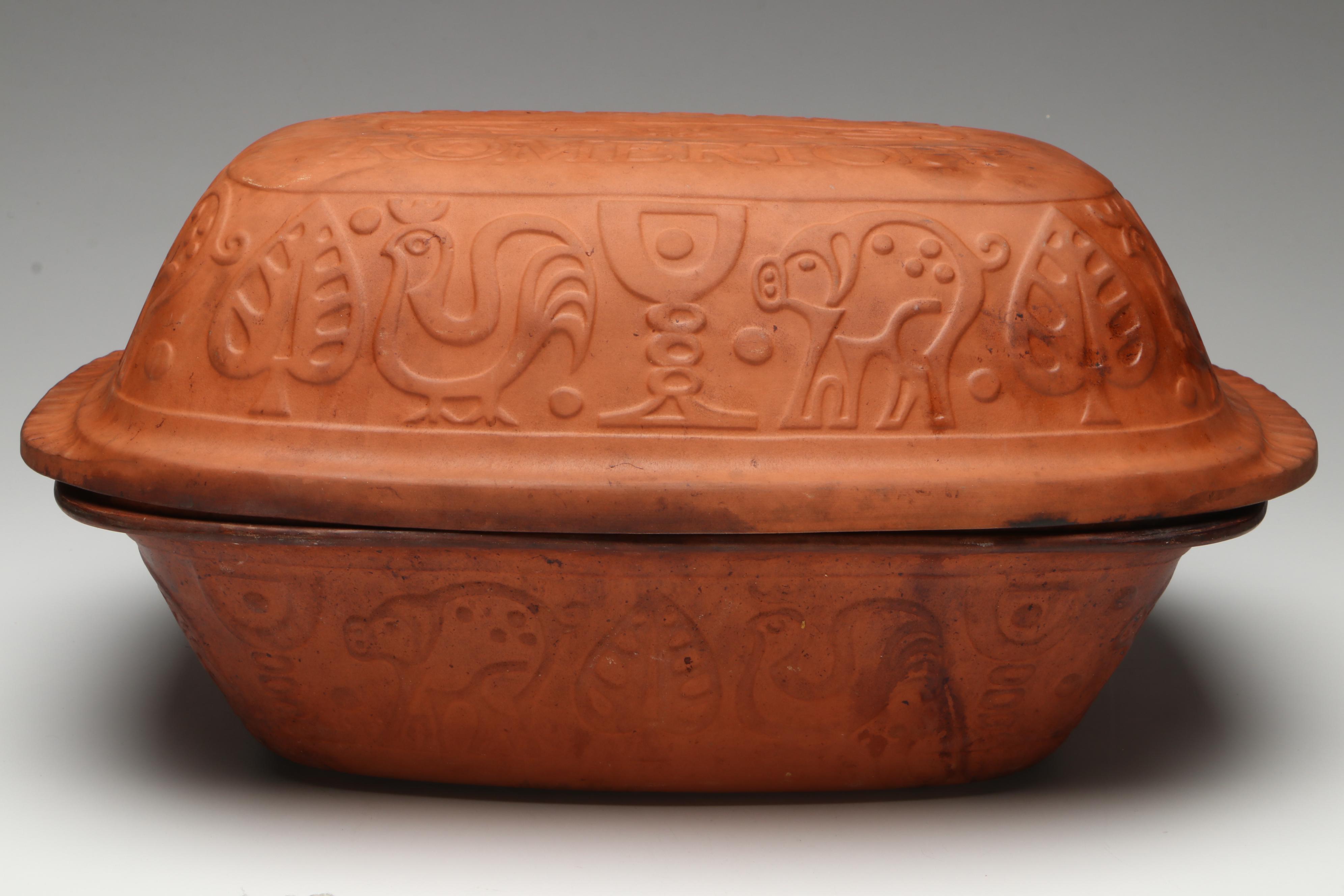 General Electric 12" Buffet Skillet with Römertopf Terracotta Clay Roaster