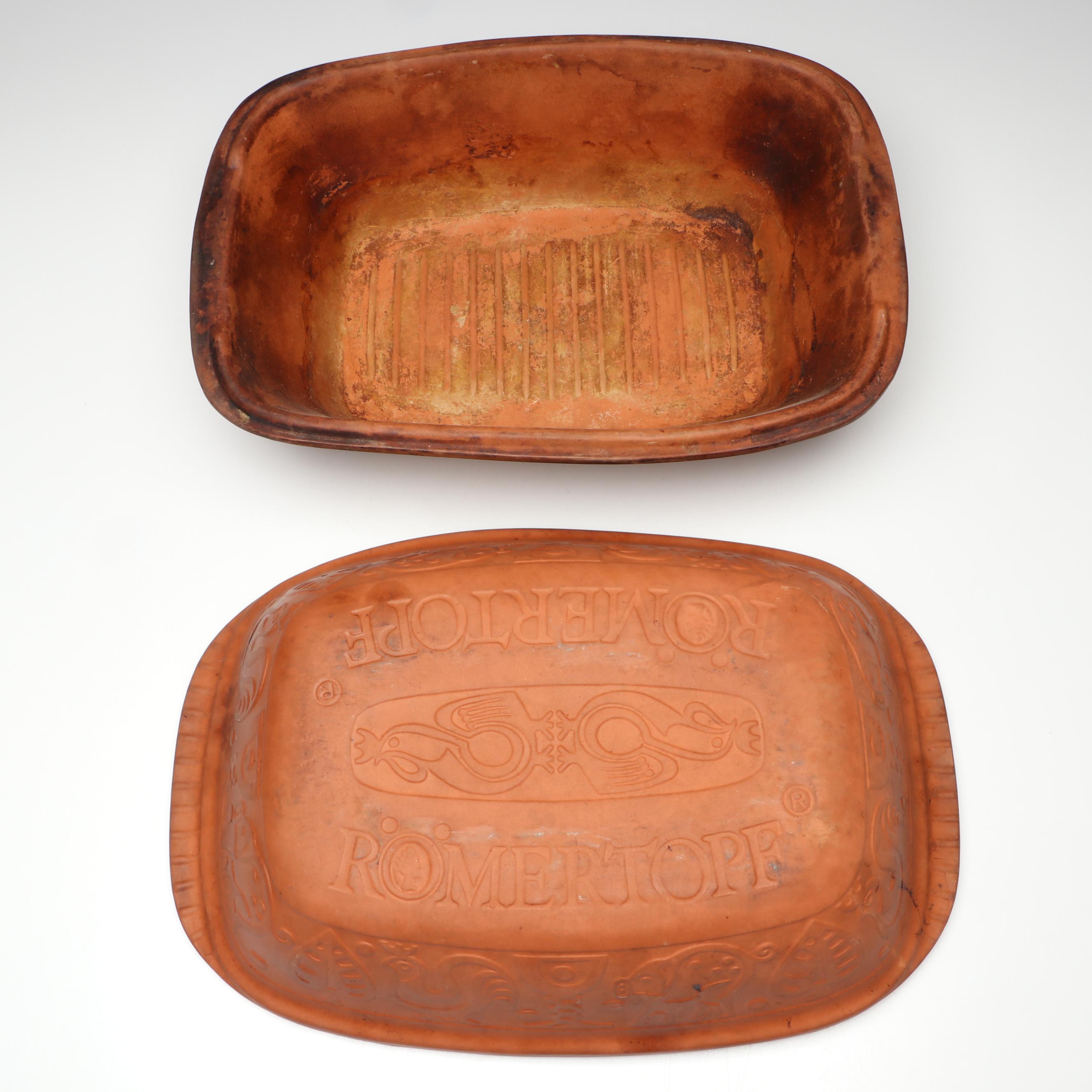 General Electric 12" Buffet Skillet with Römertopf Terracotta Clay Roaster