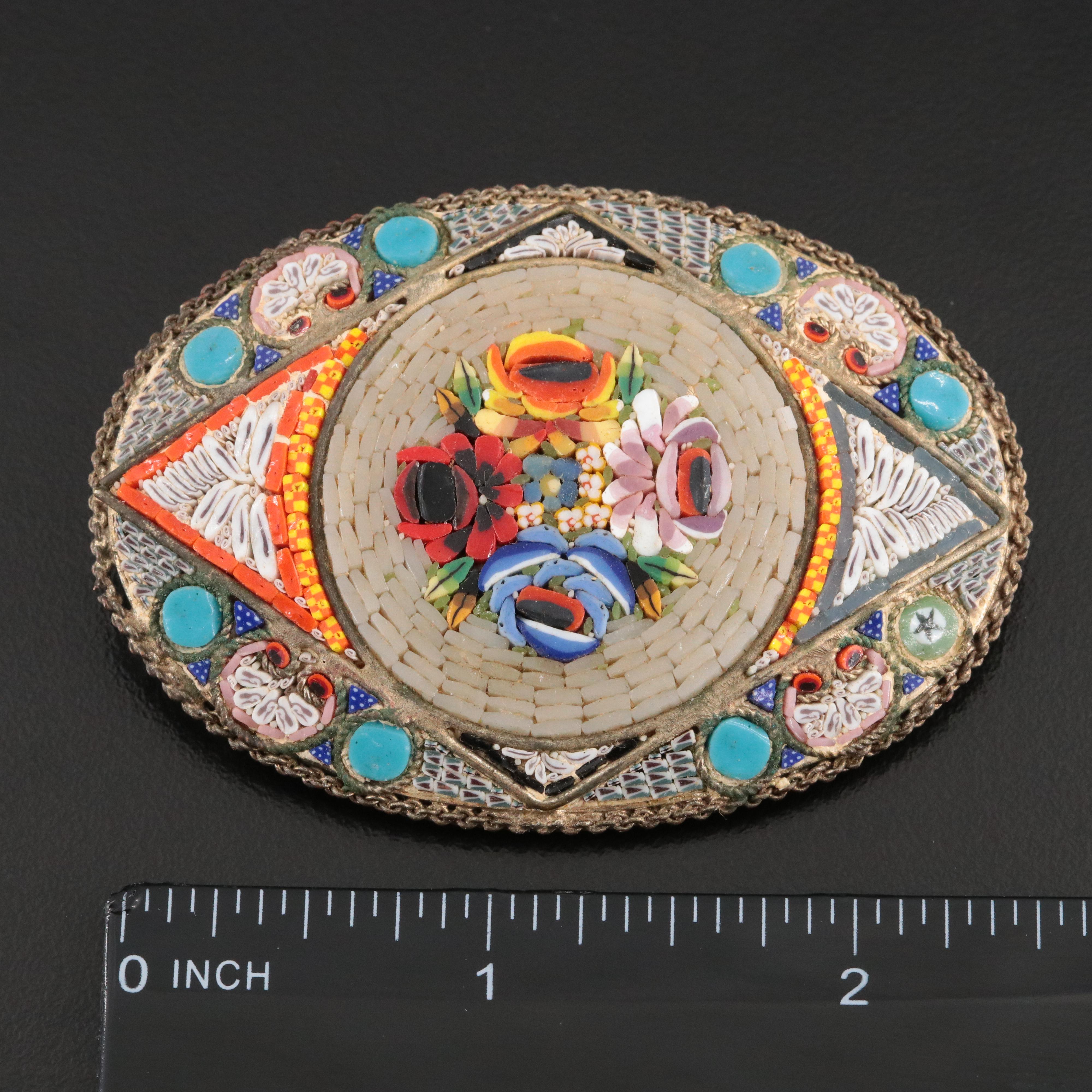Vintage Italian Floral Micro Mosaic Jewelry Collection