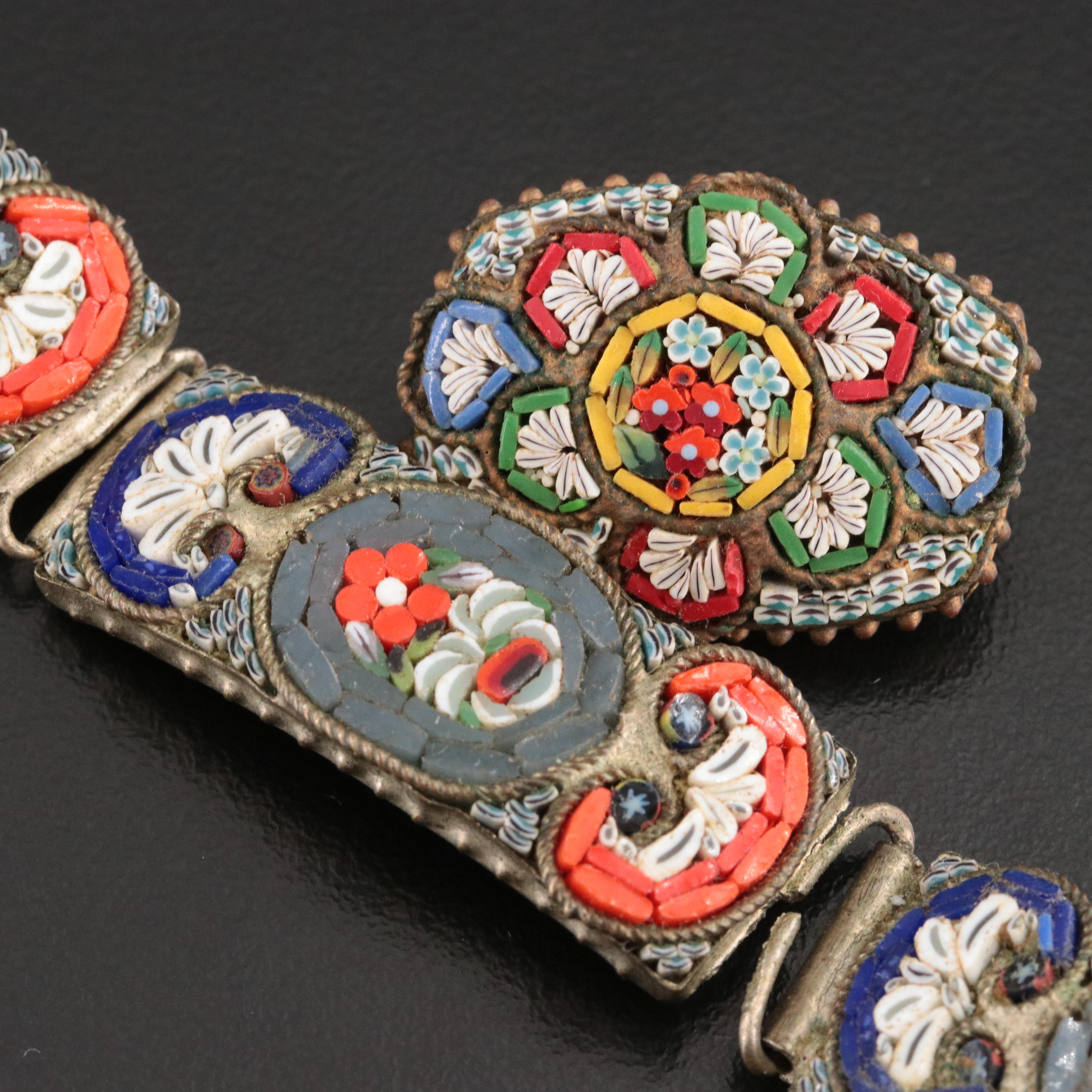 Vintage Italian Floral Micro Mosaic Jewelry Collection