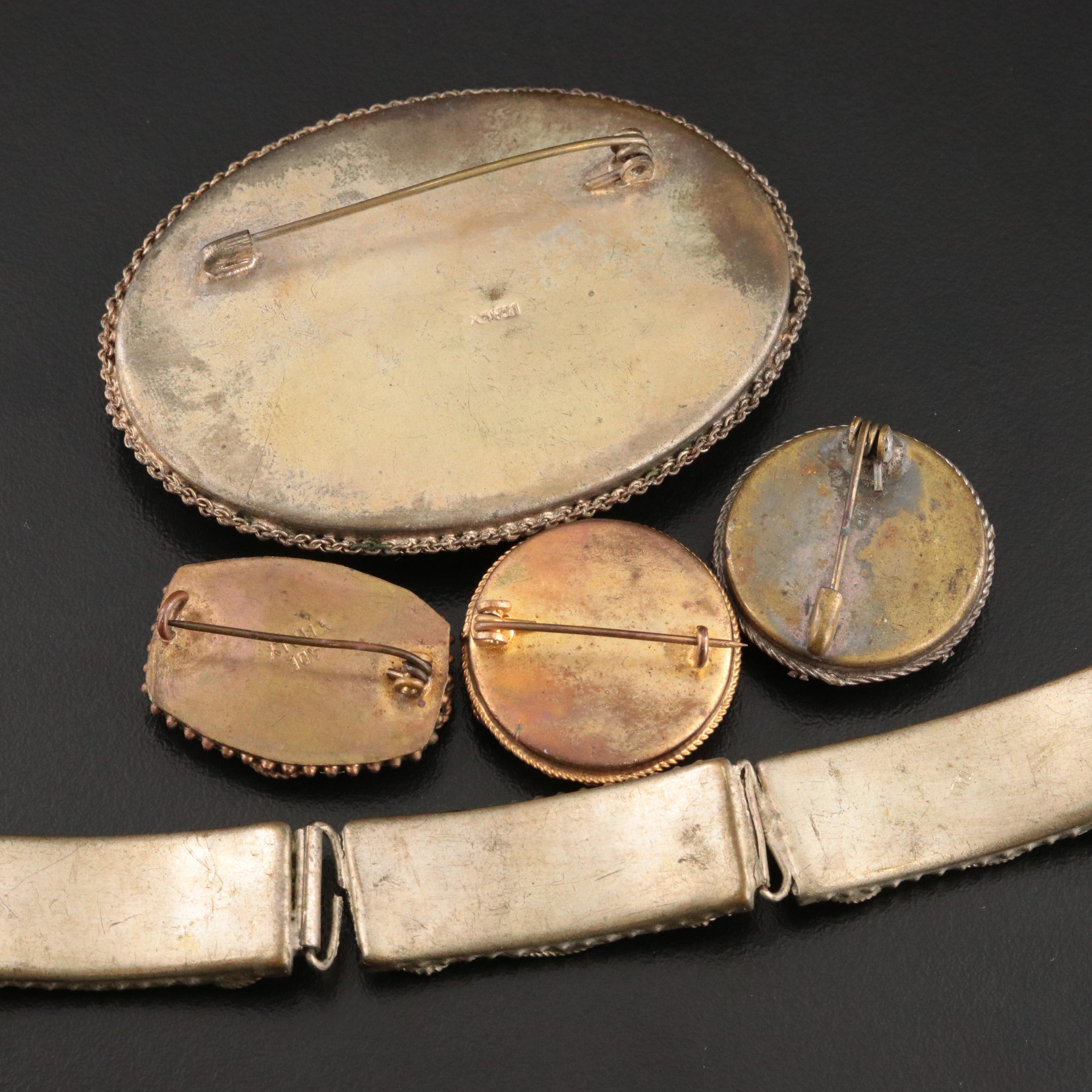 Vintage Italian Floral Micro Mosaic Jewelry Collection