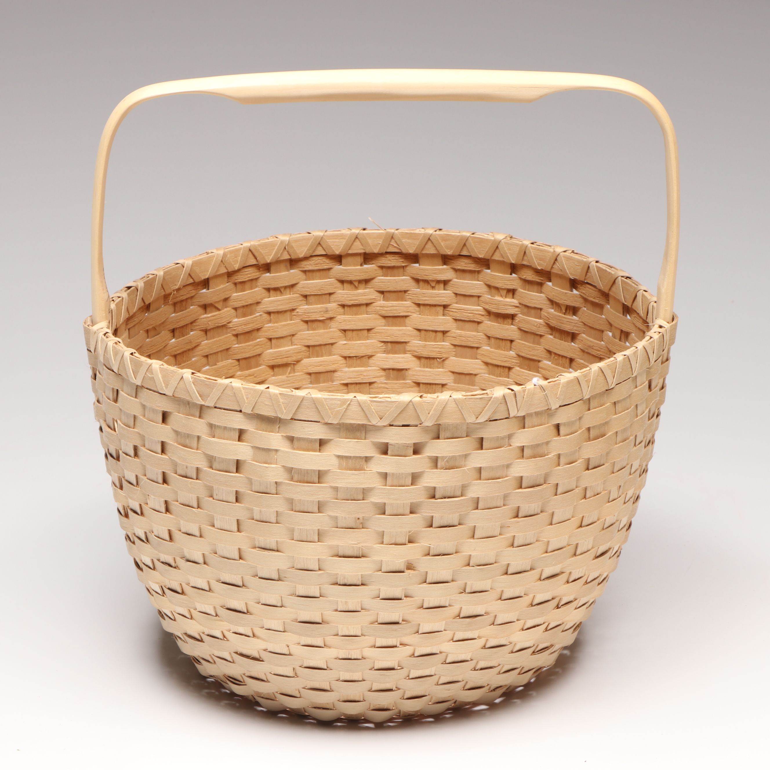 Martin Francis Penobscot Woven Brown Ash Fiber and Maple Handle Egg Baskets