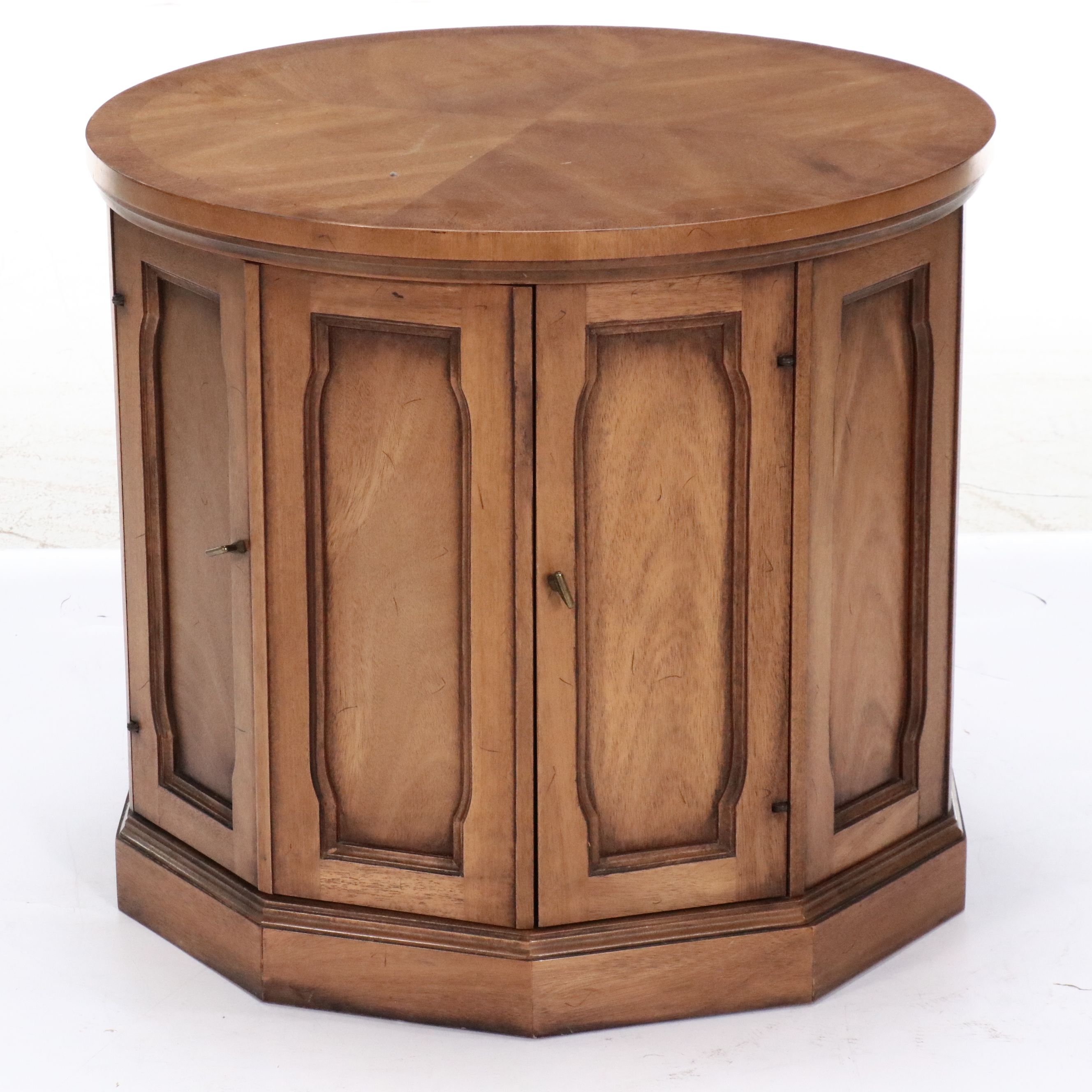 Mediterranean Style Pecan End Table, Mid to Late 20th Century