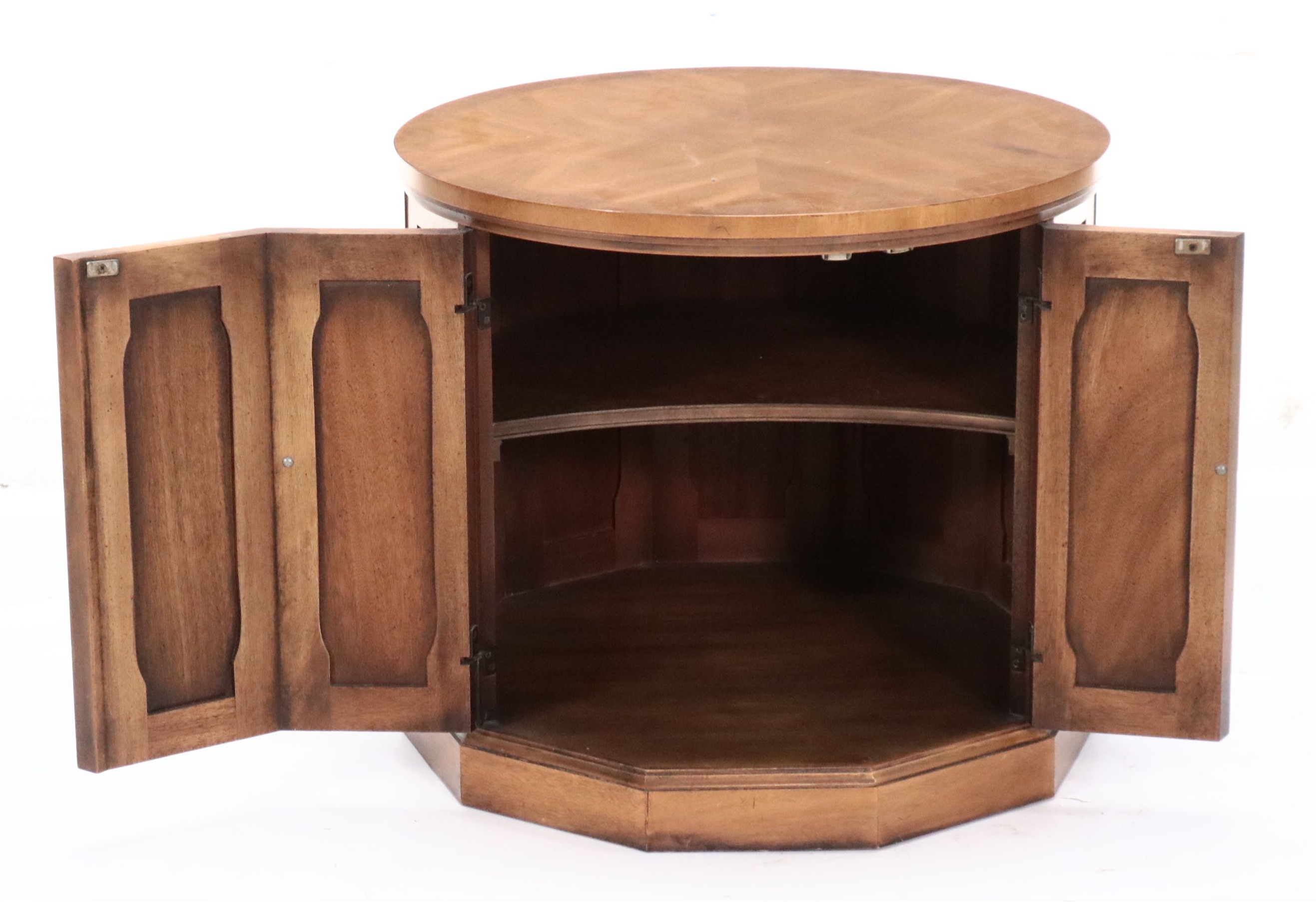Mediterranean Style Pecan End Table, Mid to Late 20th Century