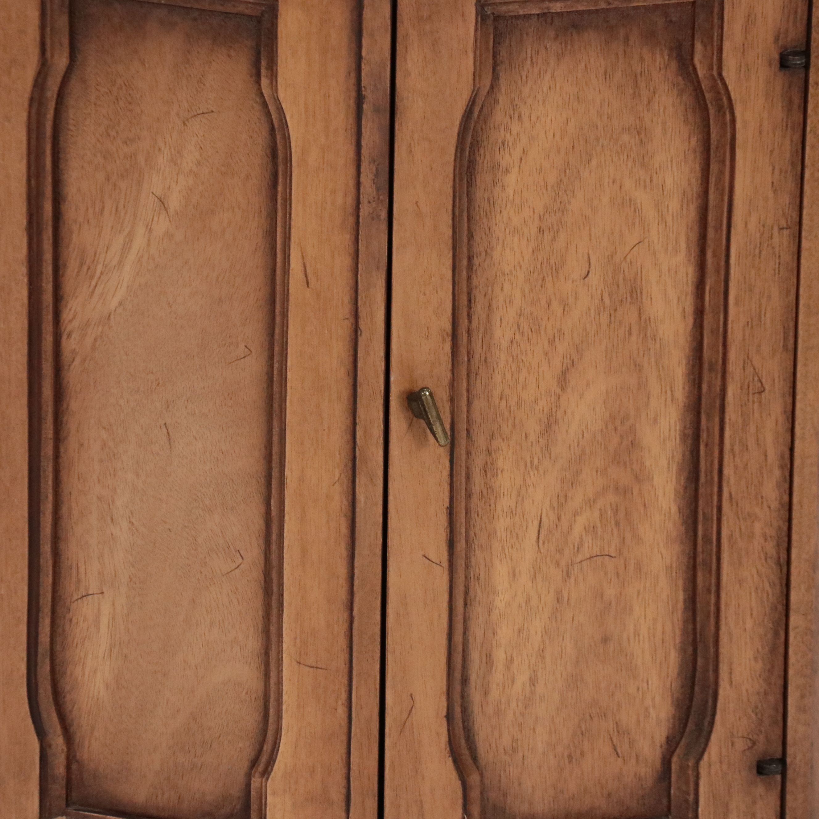 Mediterranean Style Pecan End Table, Mid to Late 20th Century