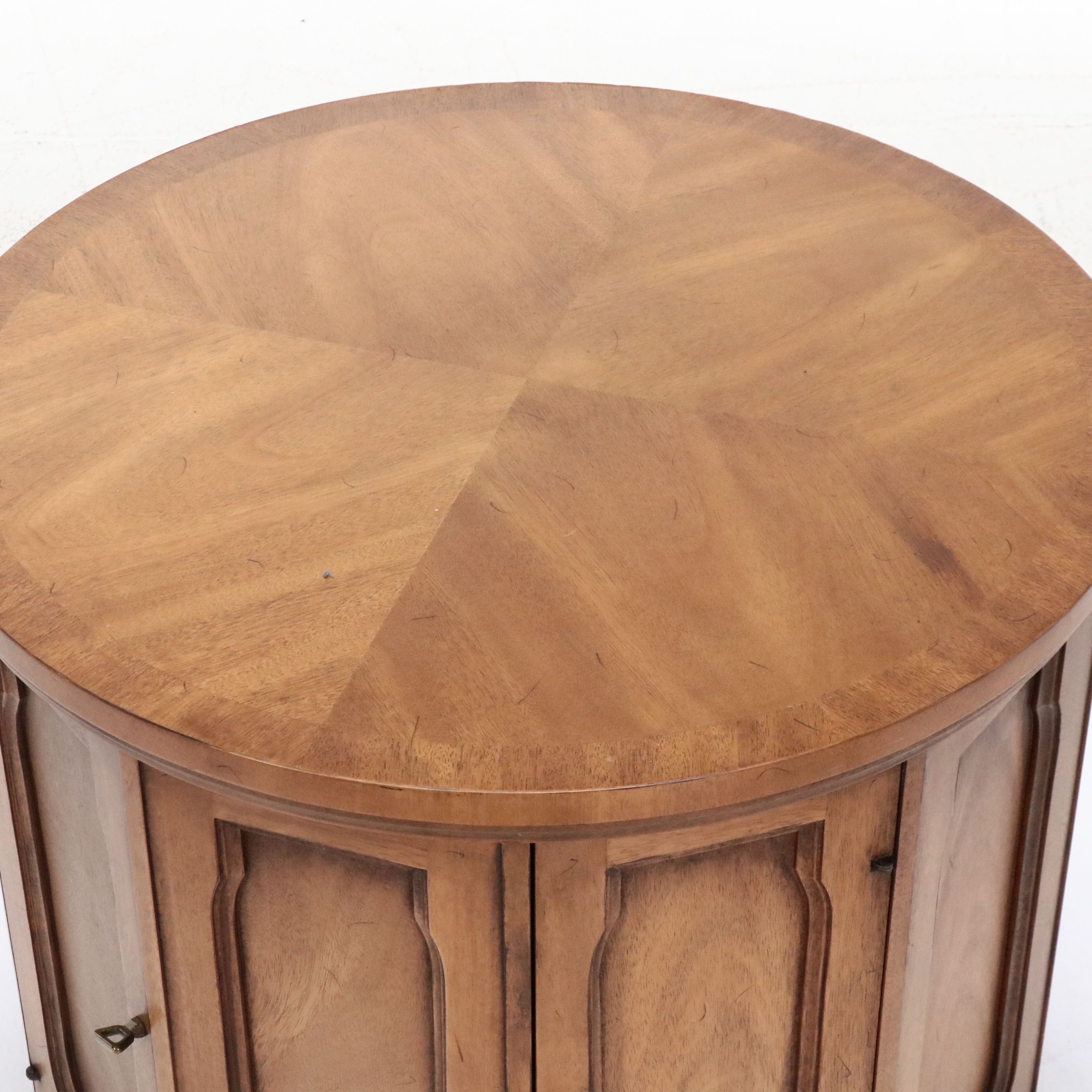 Mediterranean Style Pecan End Table, Mid to Late 20th Century