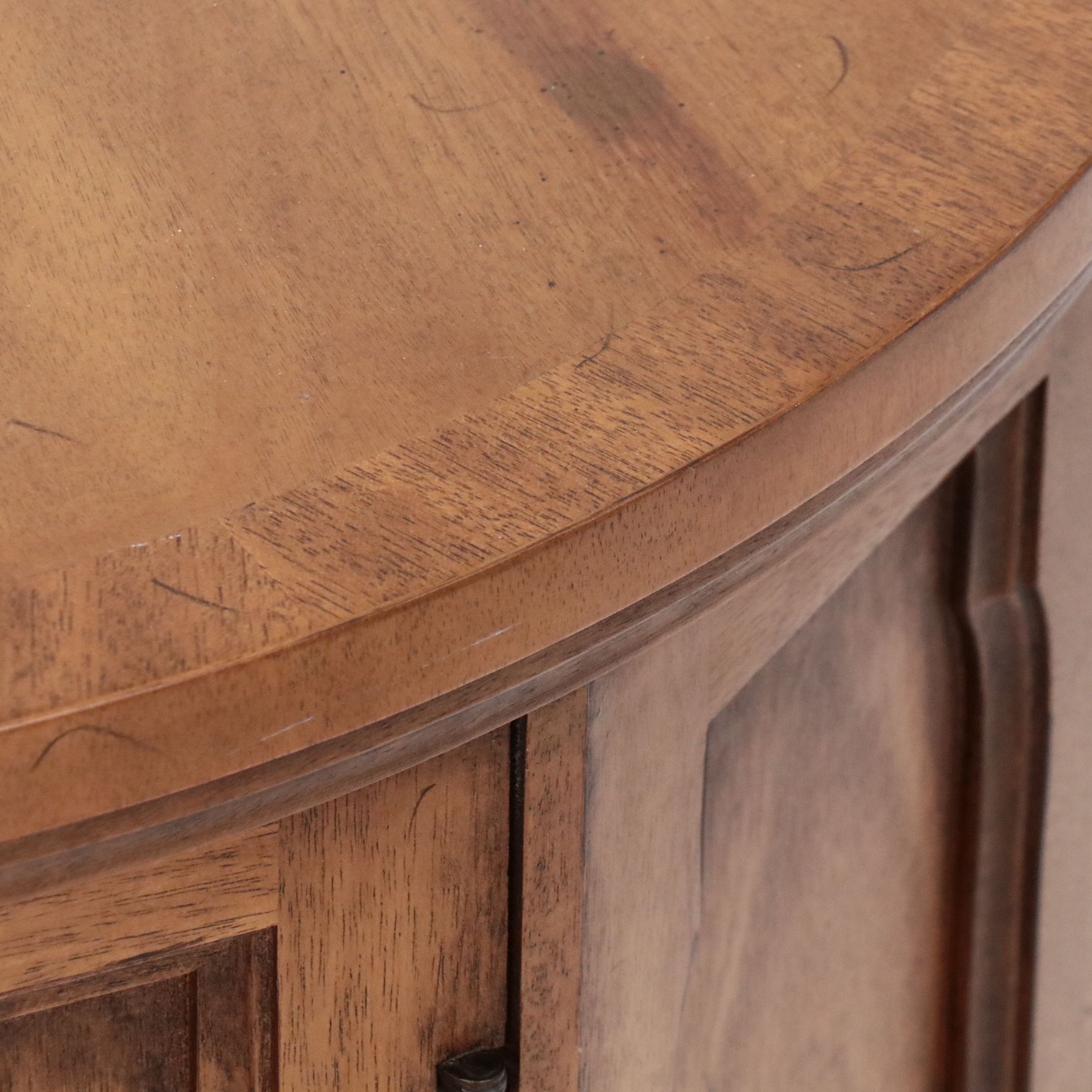 Mediterranean Style Pecan End Table, Mid to Late 20th Century