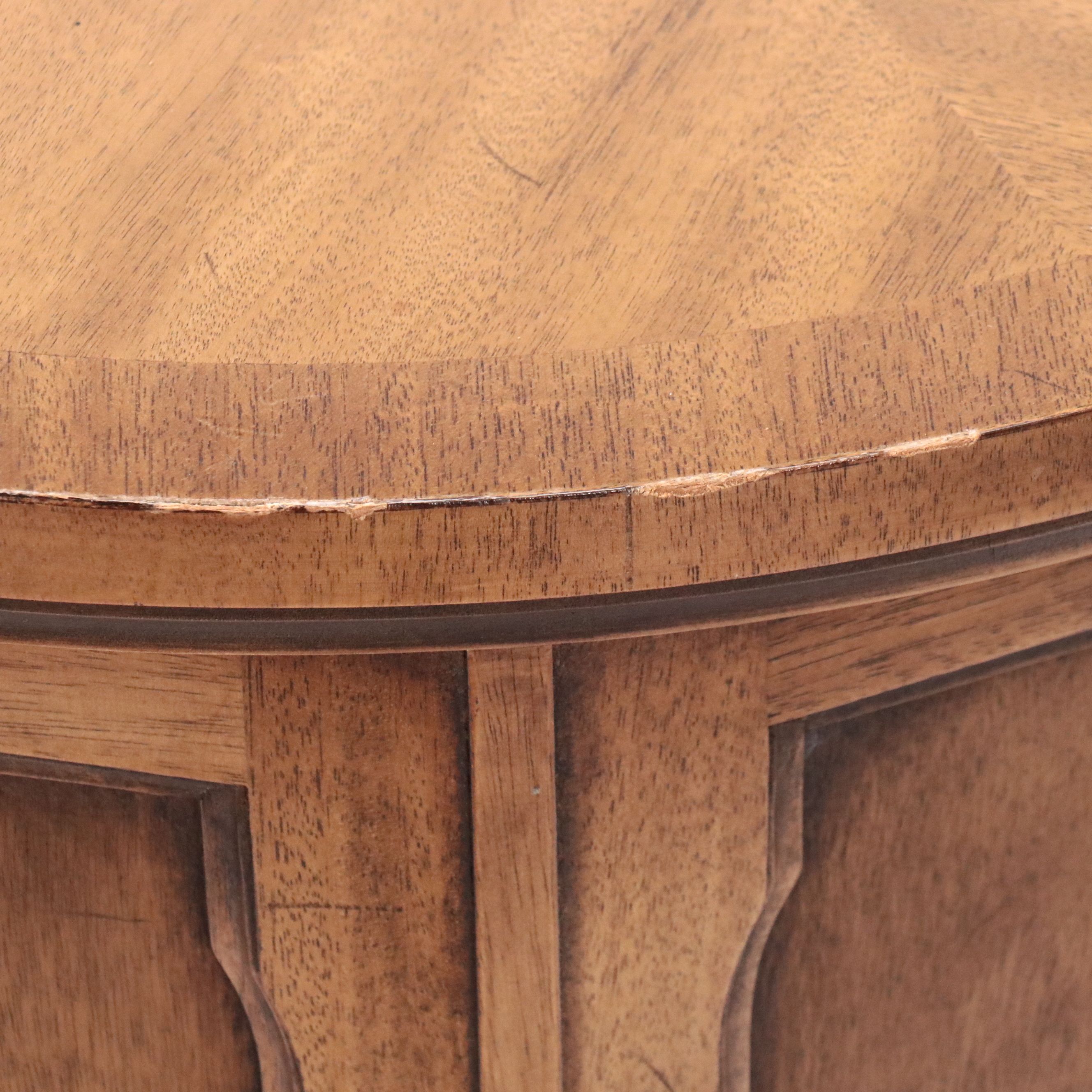 Mediterranean Style Pecan End Table, Mid to Late 20th Century