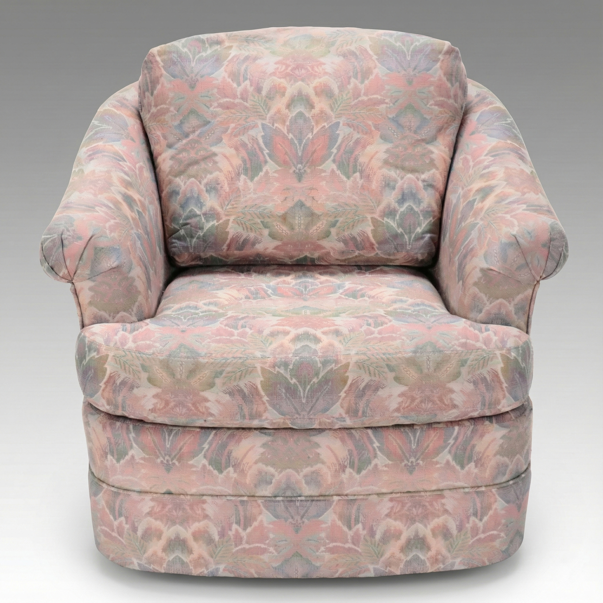 Bernhardt Fabric Upholstered Swivel Club Chair, Late 20th Century