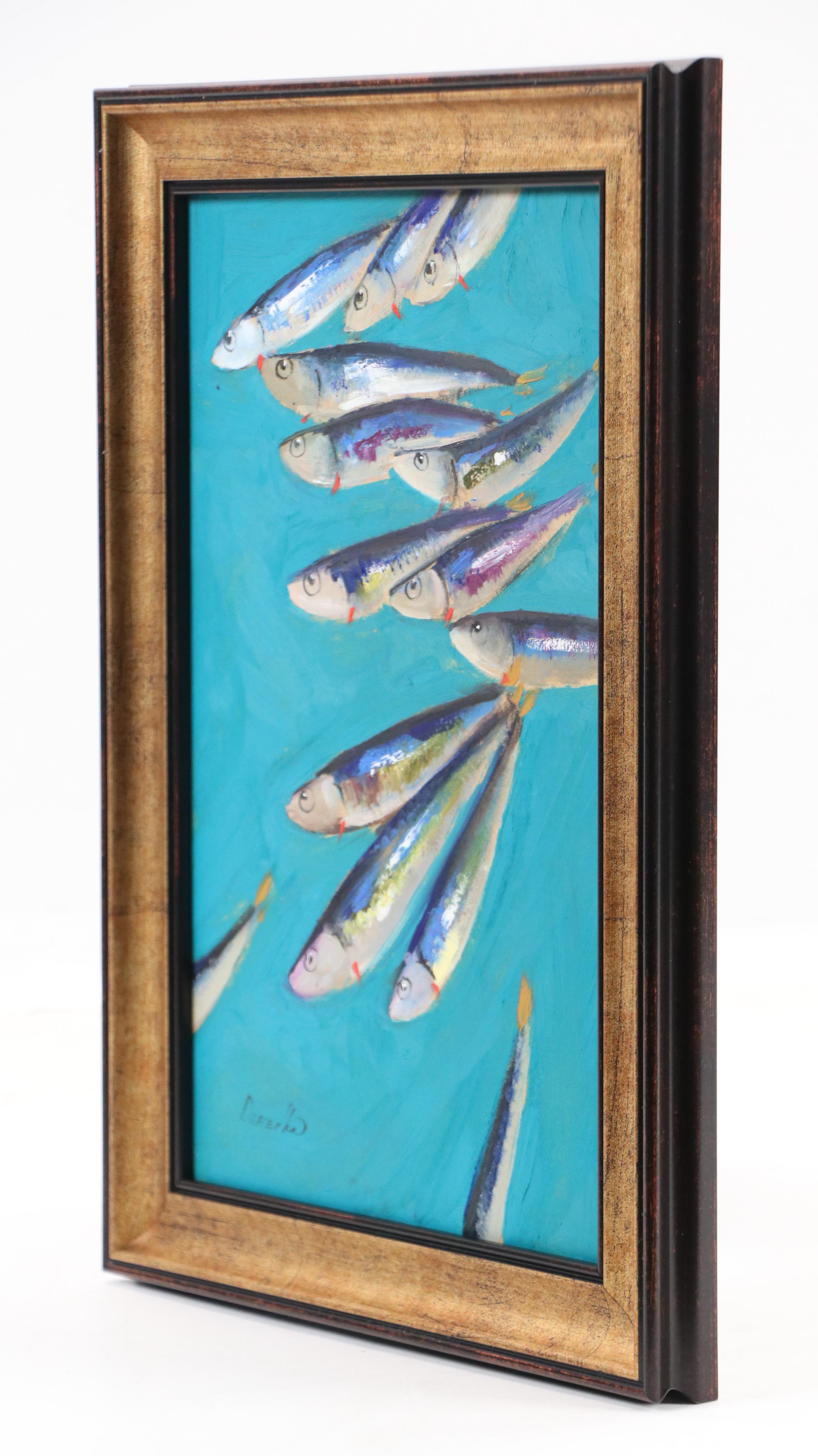 Natalie Demenko Oil Painting of Sardines, 21st Century