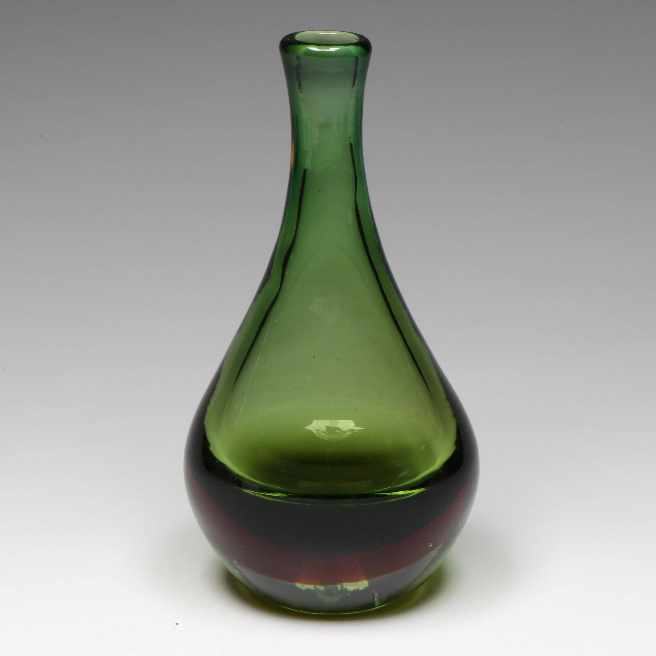 Joel Philip Myers Blenko Handblown Sommerso Art Glass Vase, 1970s