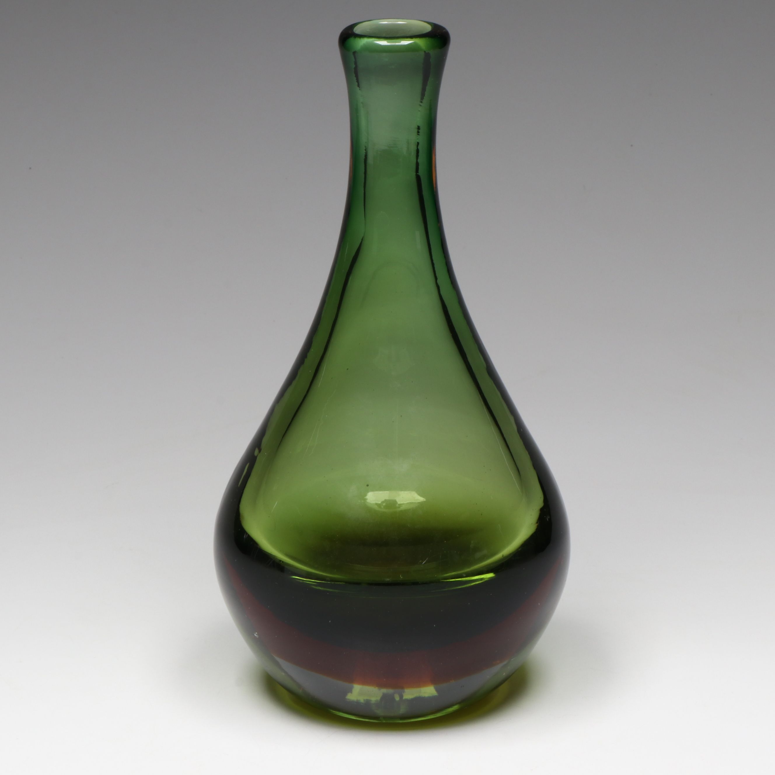 Joel Philip Myers Blenko Handblown Sommerso Art Glass Vase, 1970s