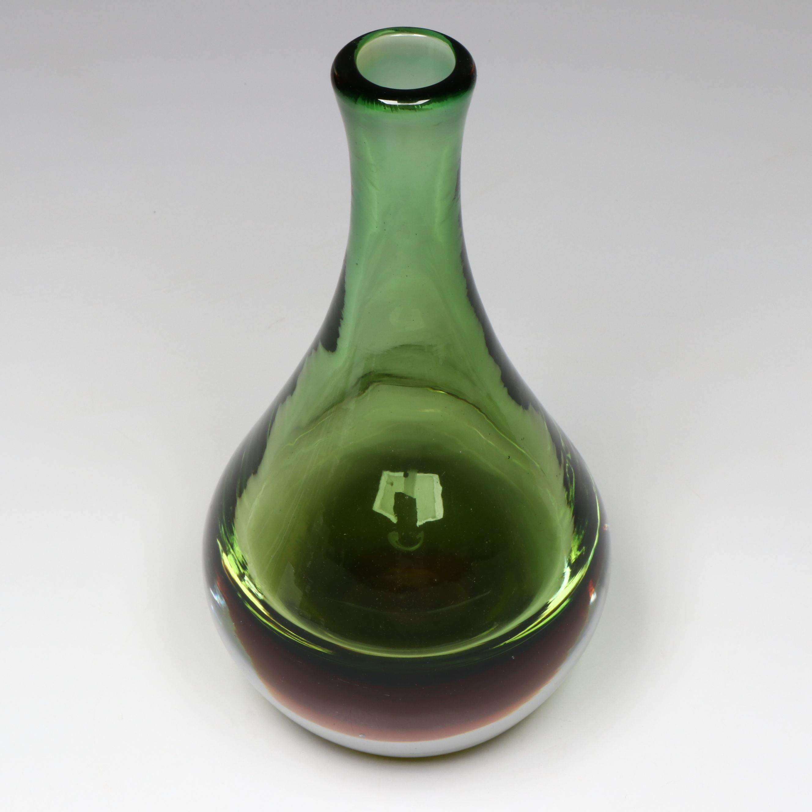 Joel Philip Myers Blenko Handblown Sommerso Art Glass Vase, 1970s