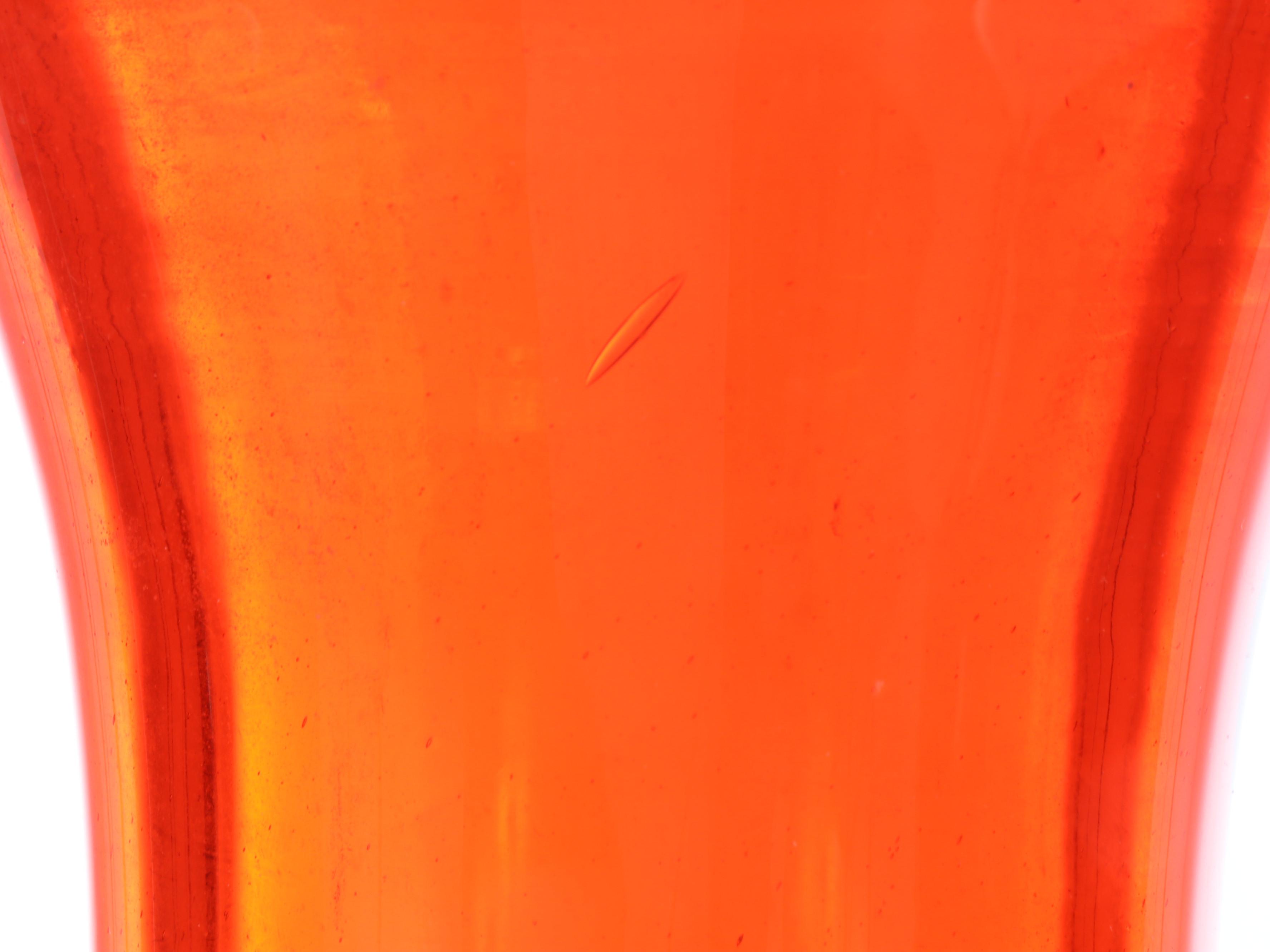 Orange Glass Bottle Floor Vase