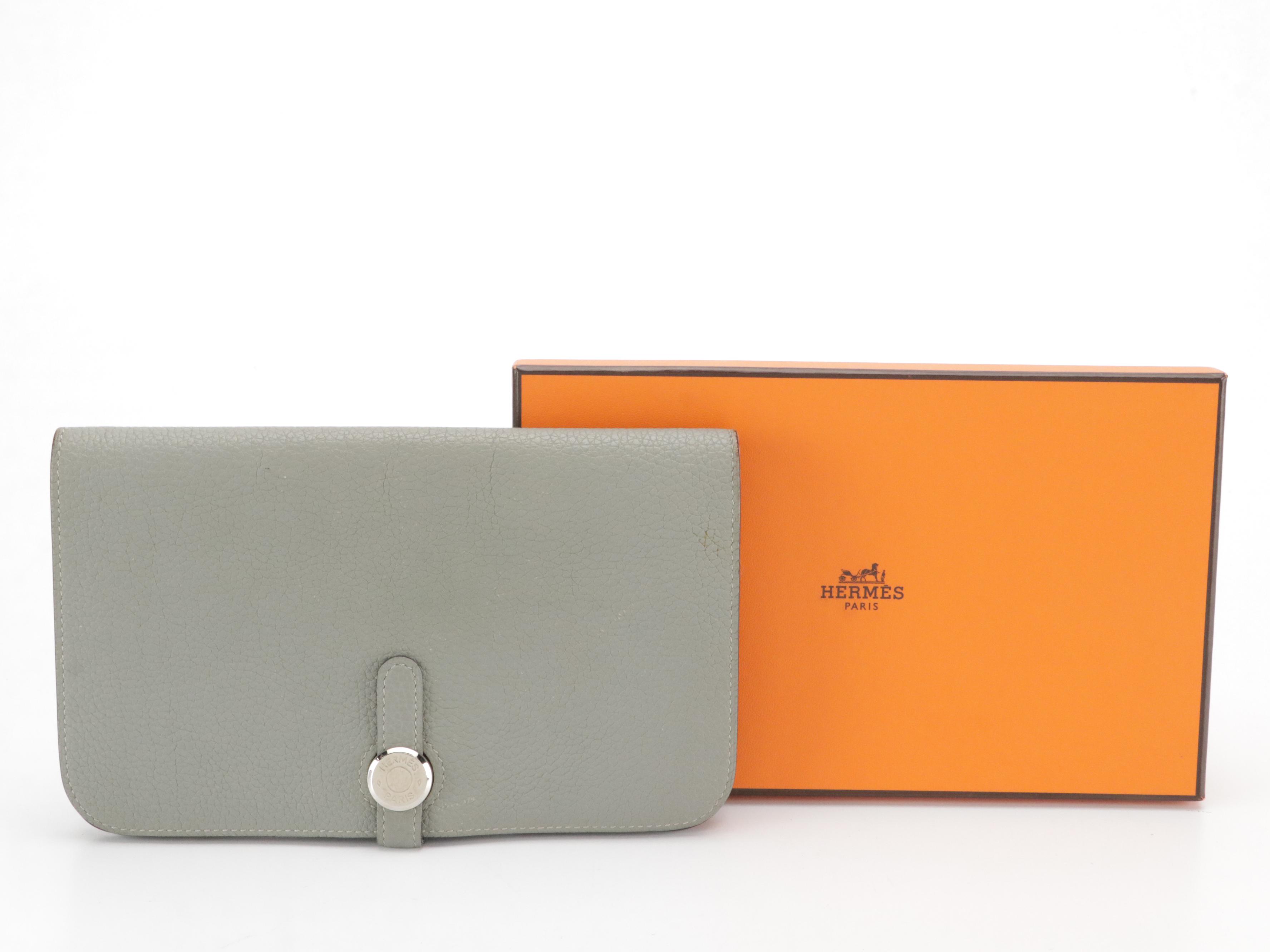 Hermès Dogon Duo GM Bifold Wallet in Clemence Leather with Gift Box