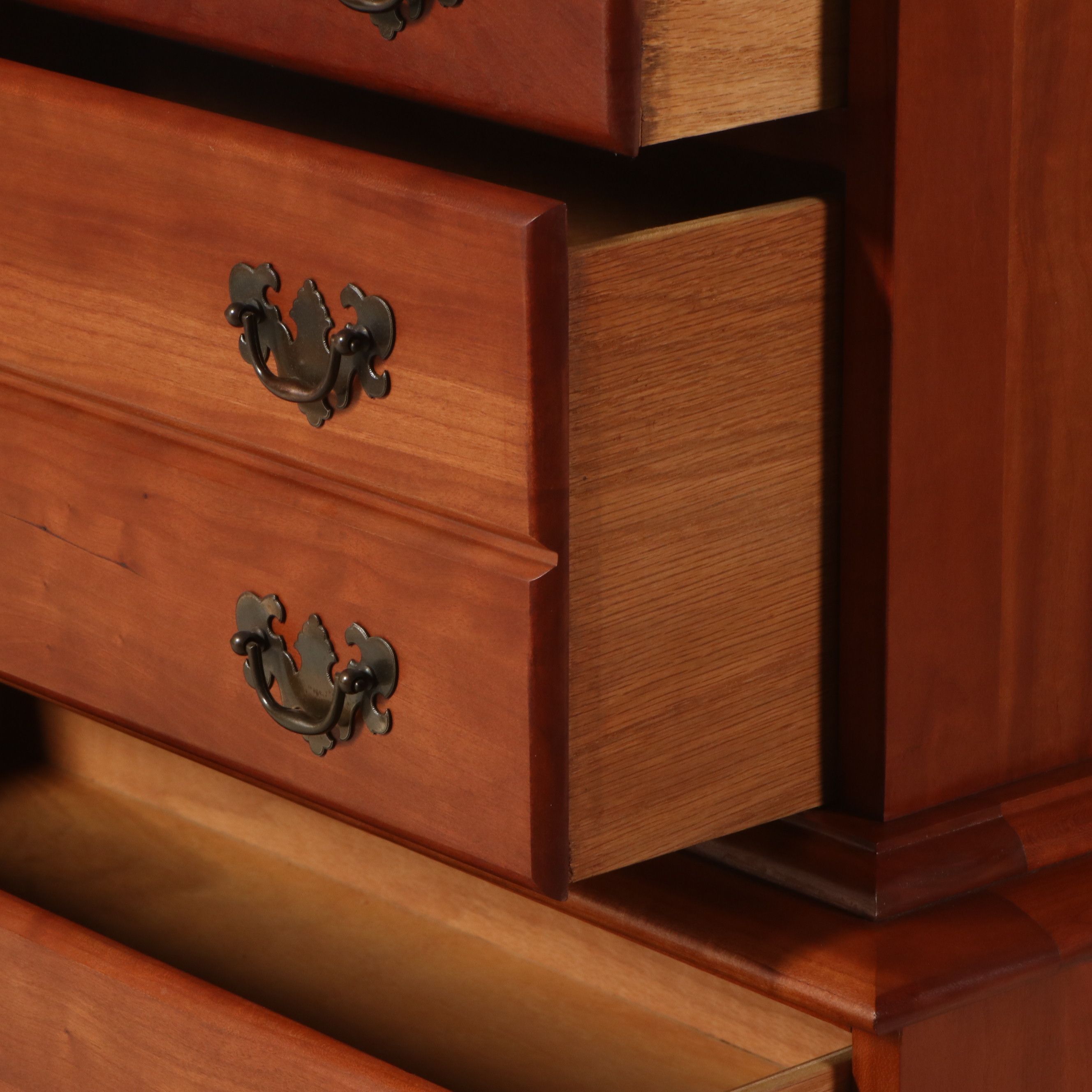 American Colonial Style Cherry Chest on Chest, Mid-20th Century