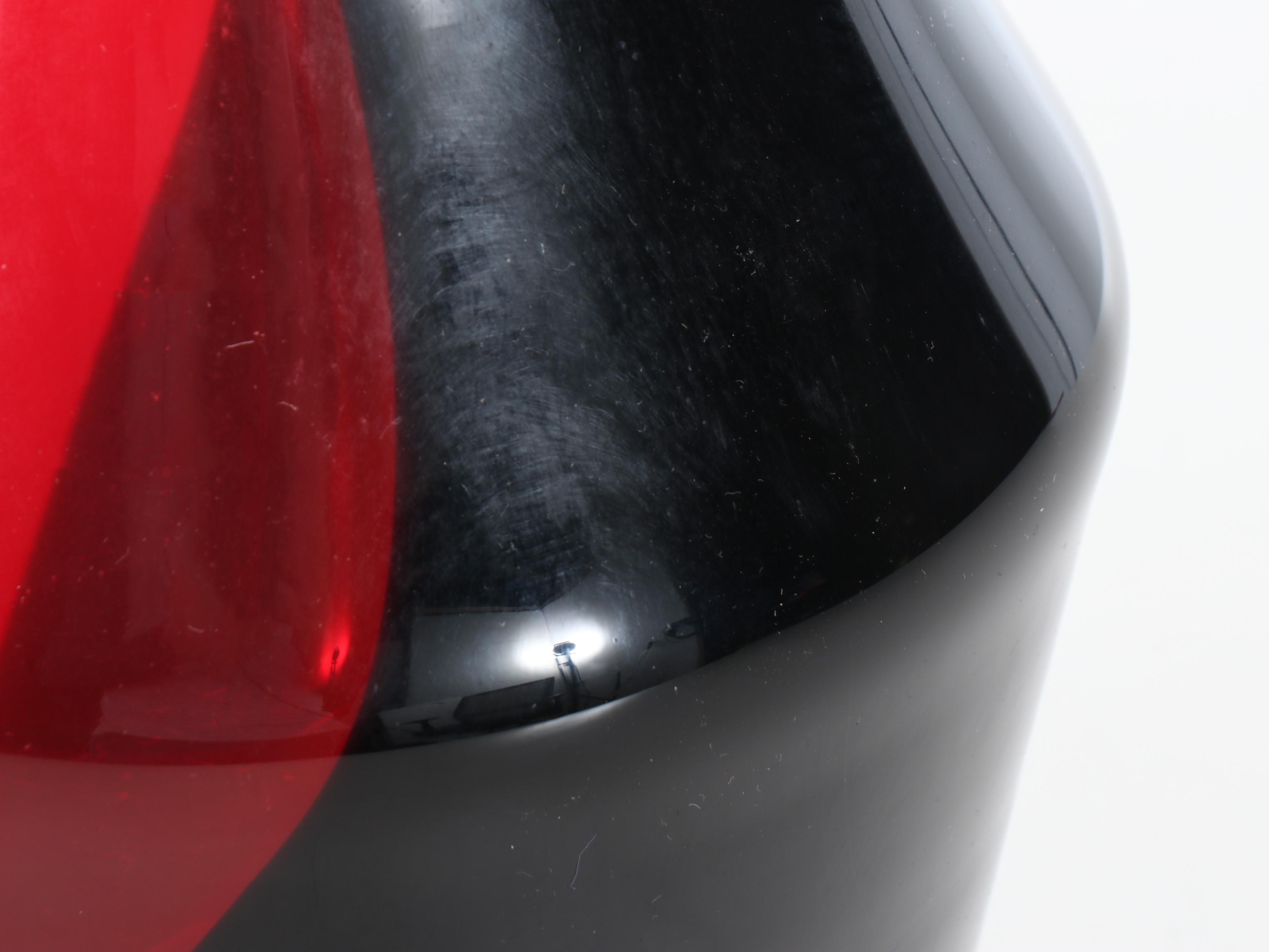 MCM Style Red Art Glass Bottle Vase