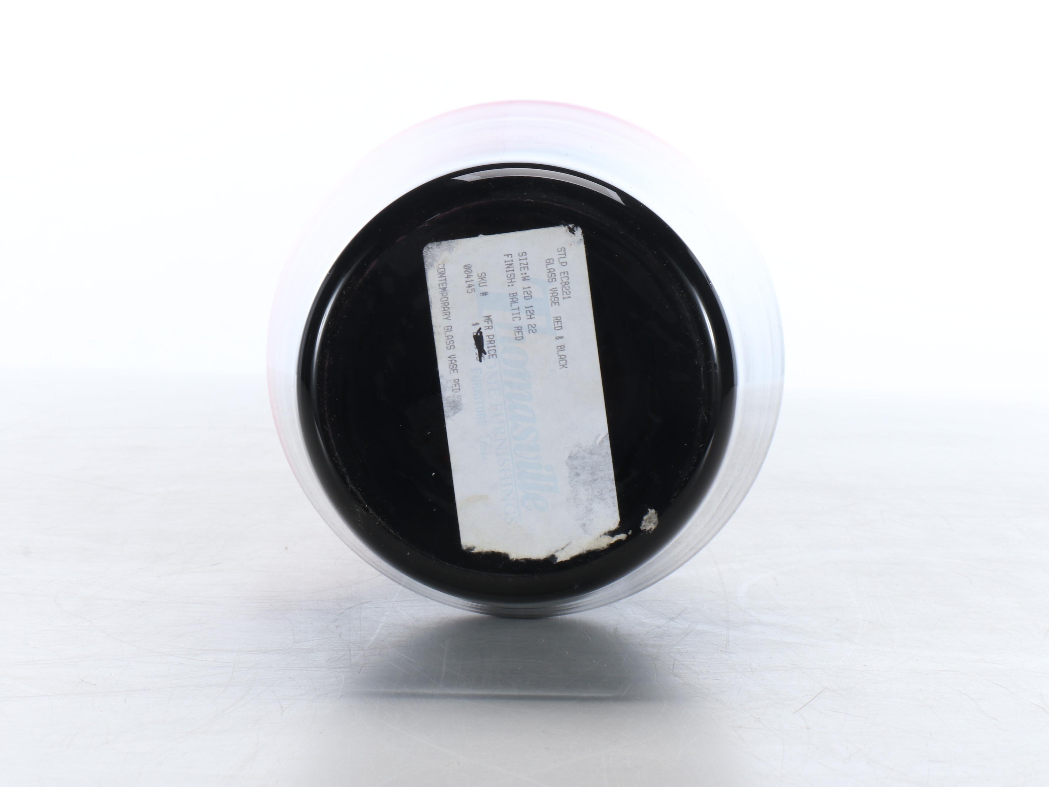 MCM Style Red Art Glass Bottle Vase