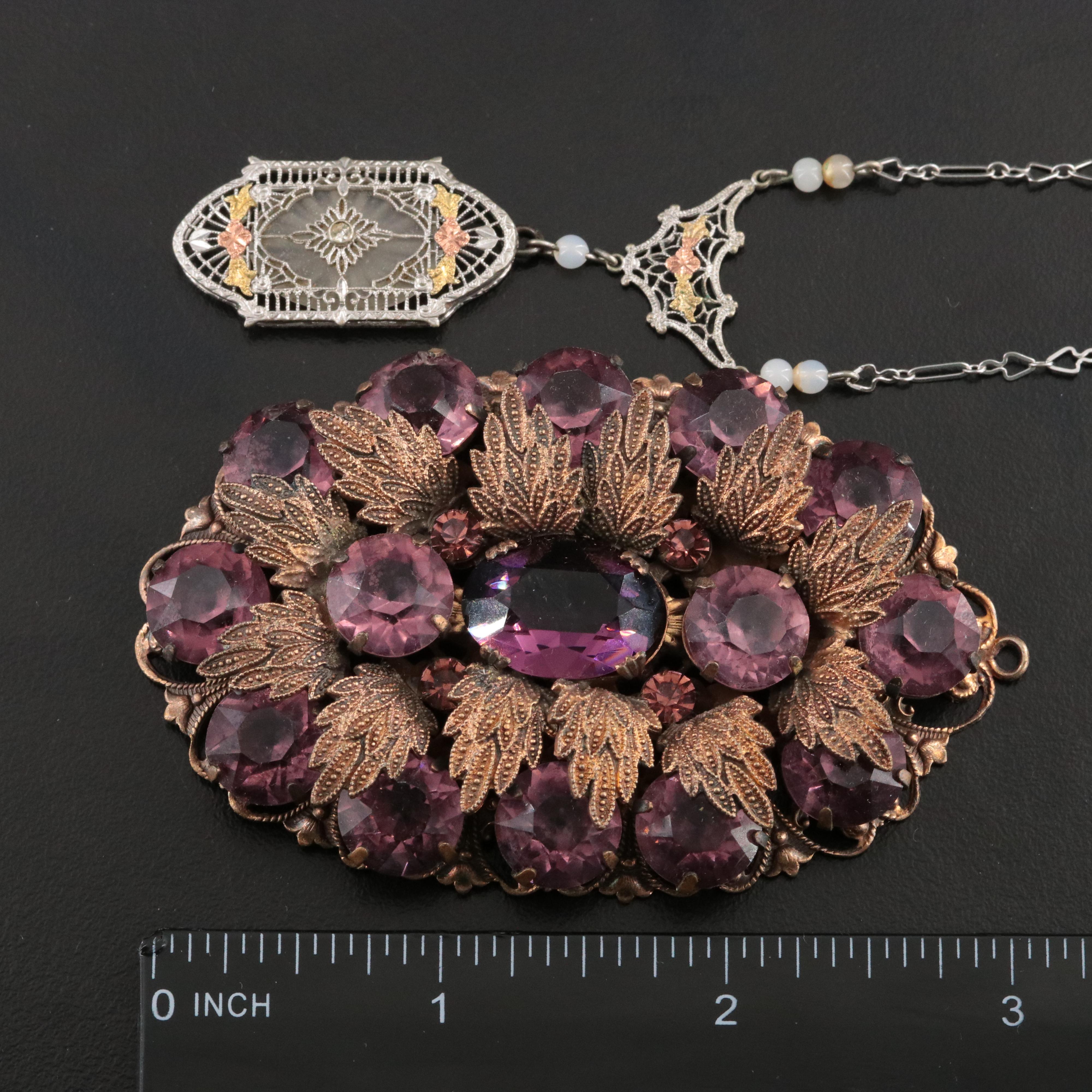 Jewelry Collection Including Art Deco, Art Nouveau & Sterling with Celluloid Box