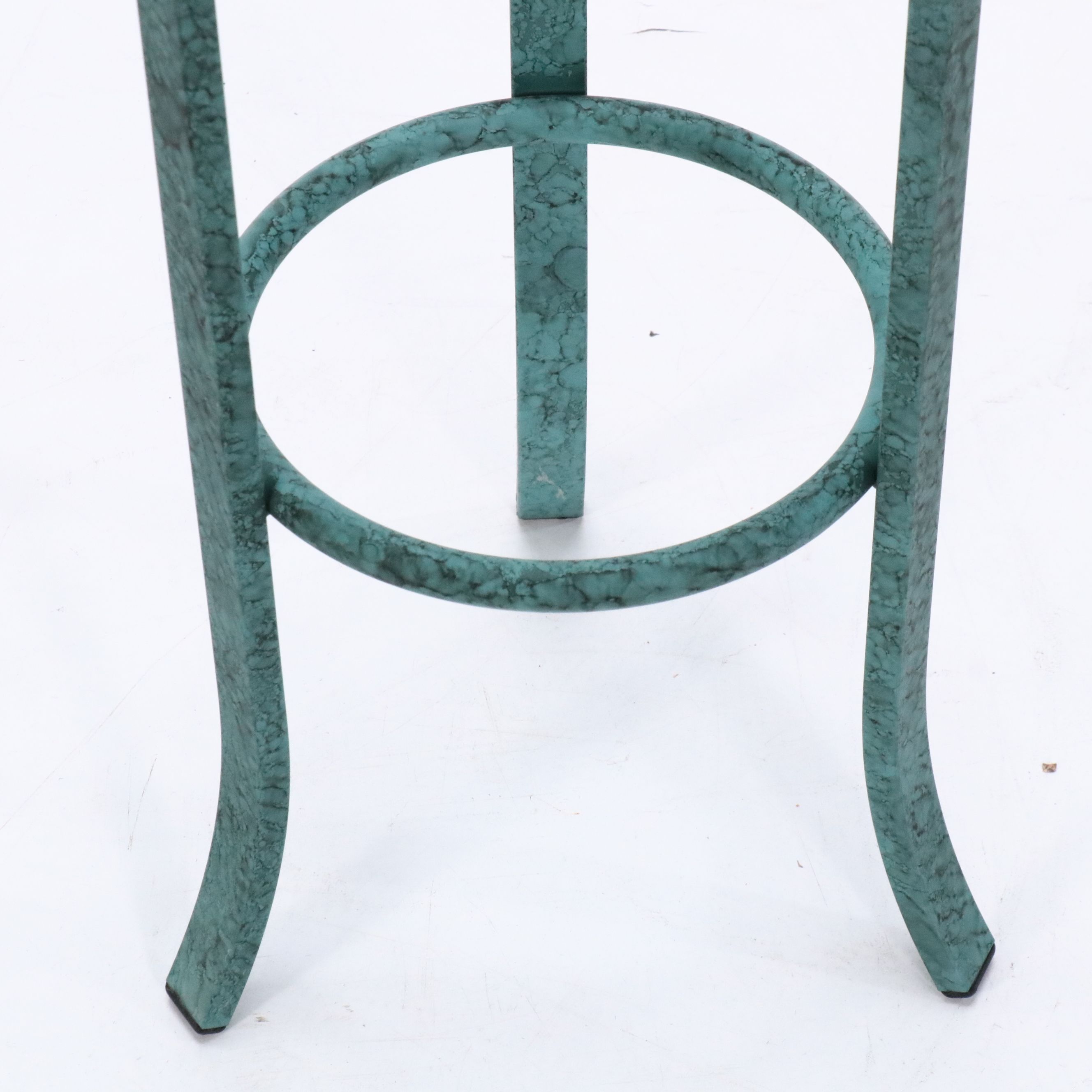 Empire Style Patinated Brass Swan Plant Stand with Glass Top