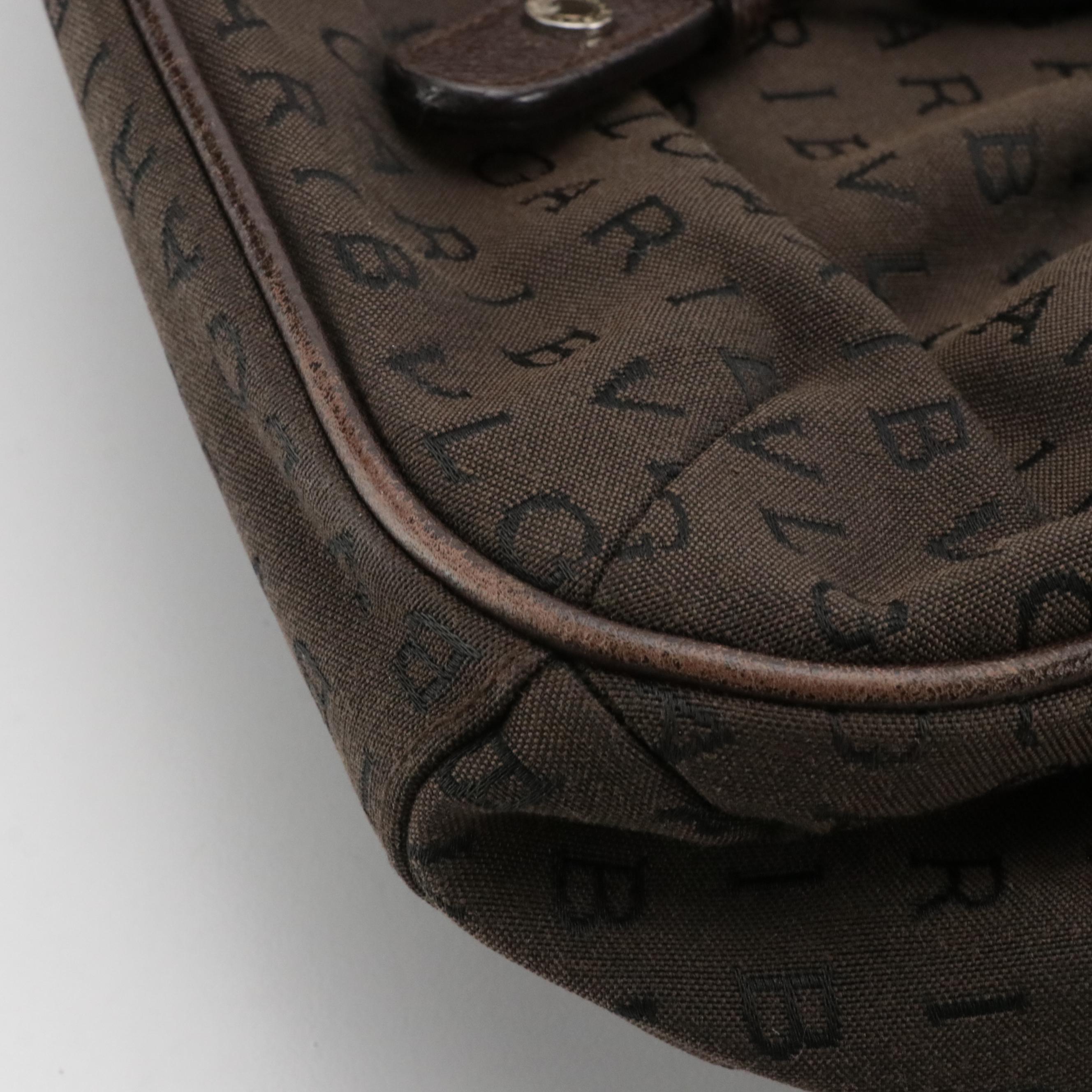 BVLGARI Shoulder Bag in Logomania Canvas with Leather Trim