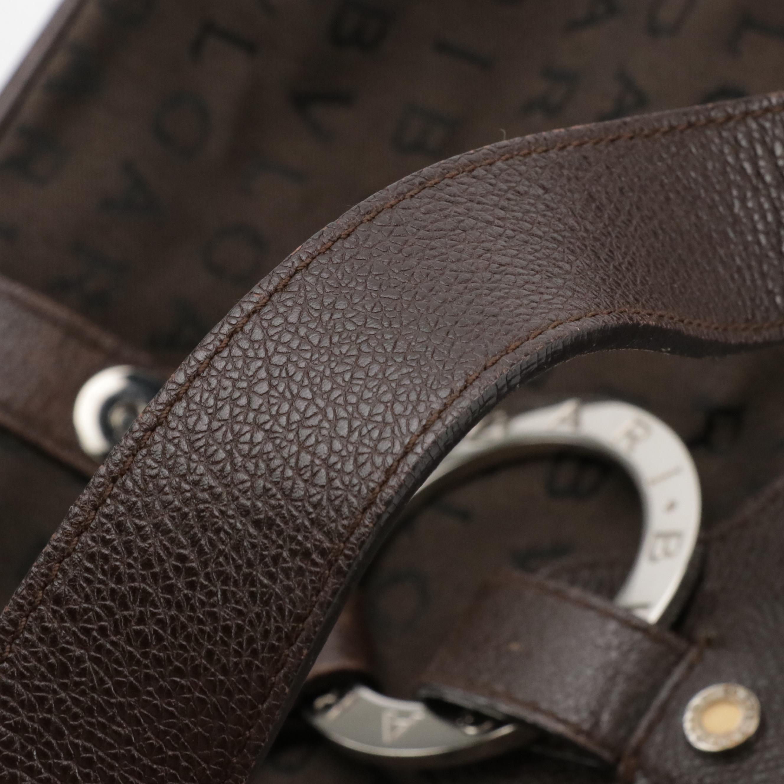 BVLGARI Shoulder Bag in Logomania Canvas with Leather Trim