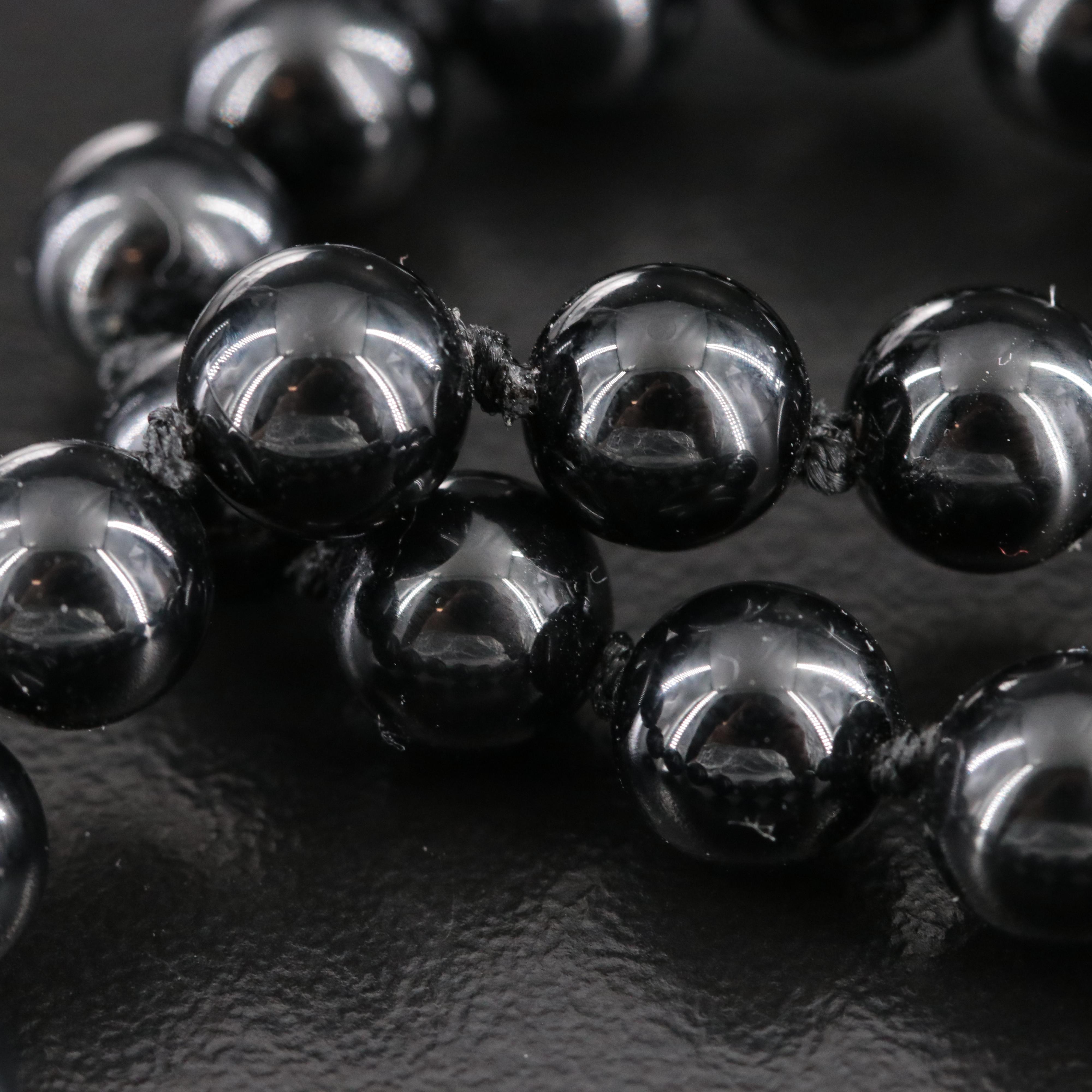 Black Onyx Bead Bracelet with 14K Clasp