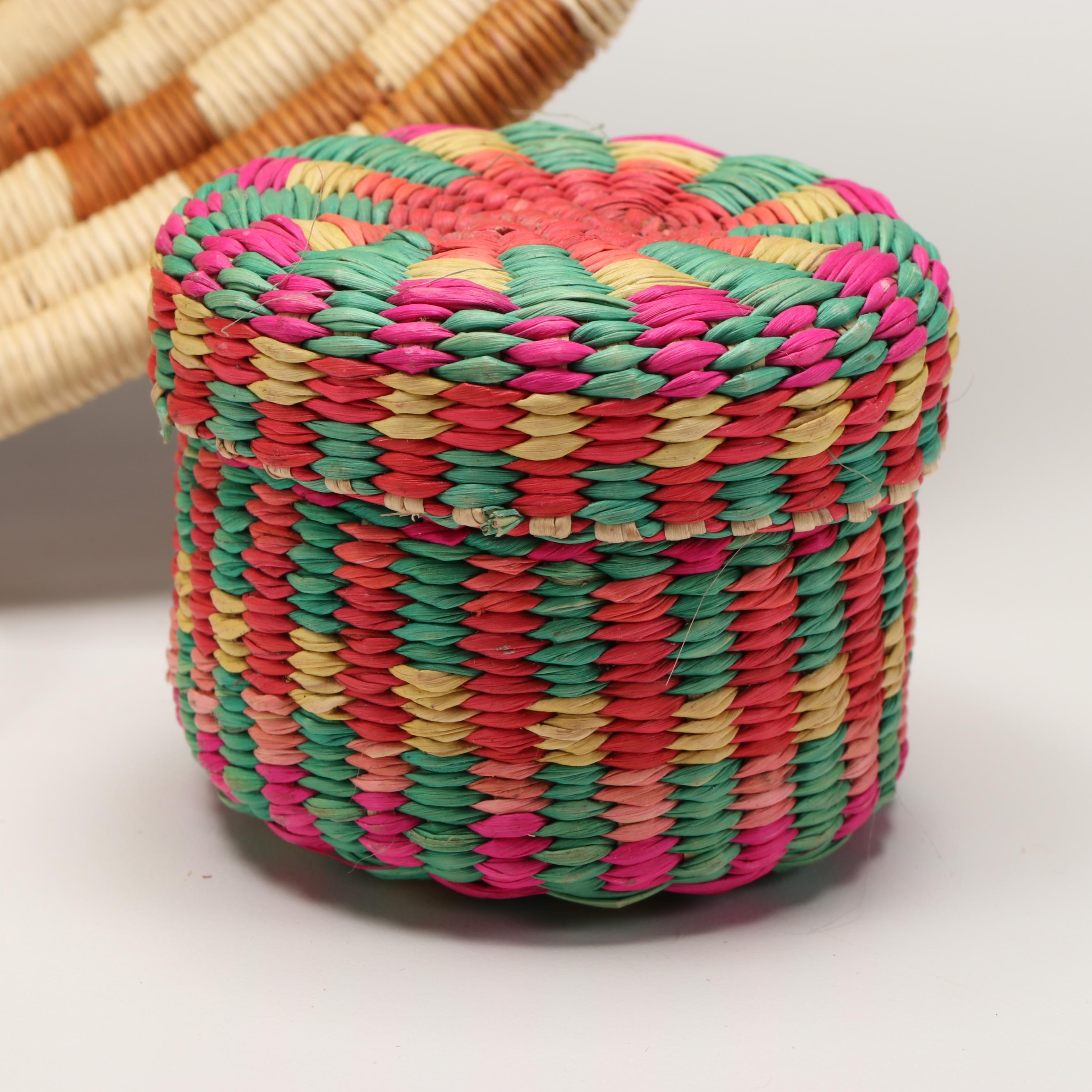 Honduran Lenca People Handwoven Junco Grass Baskets