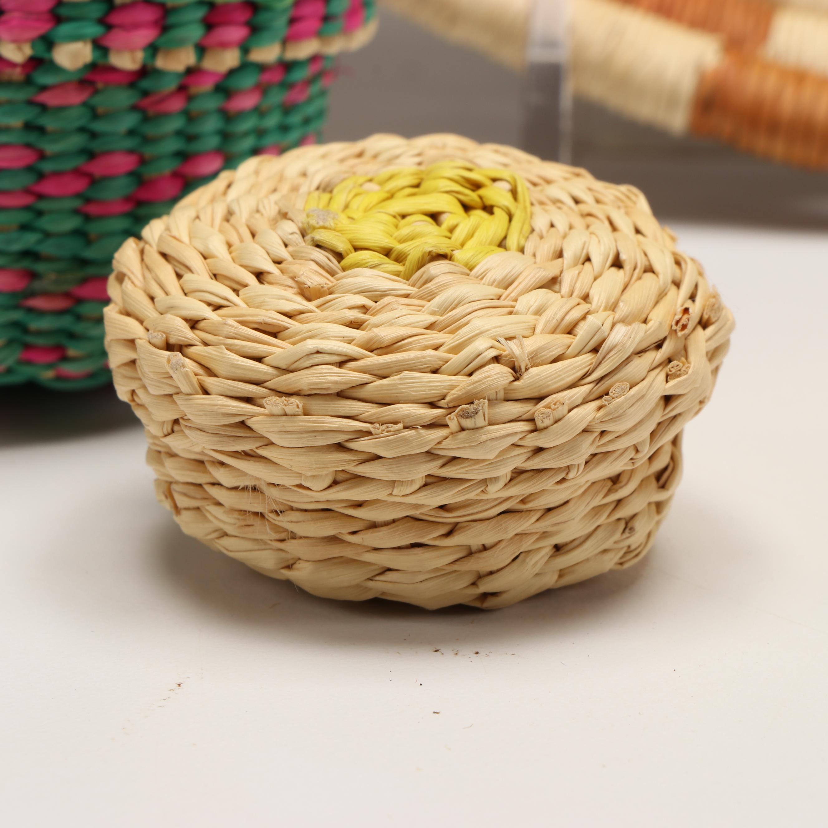 Honduran Lenca People Handwoven Junco Grass Baskets