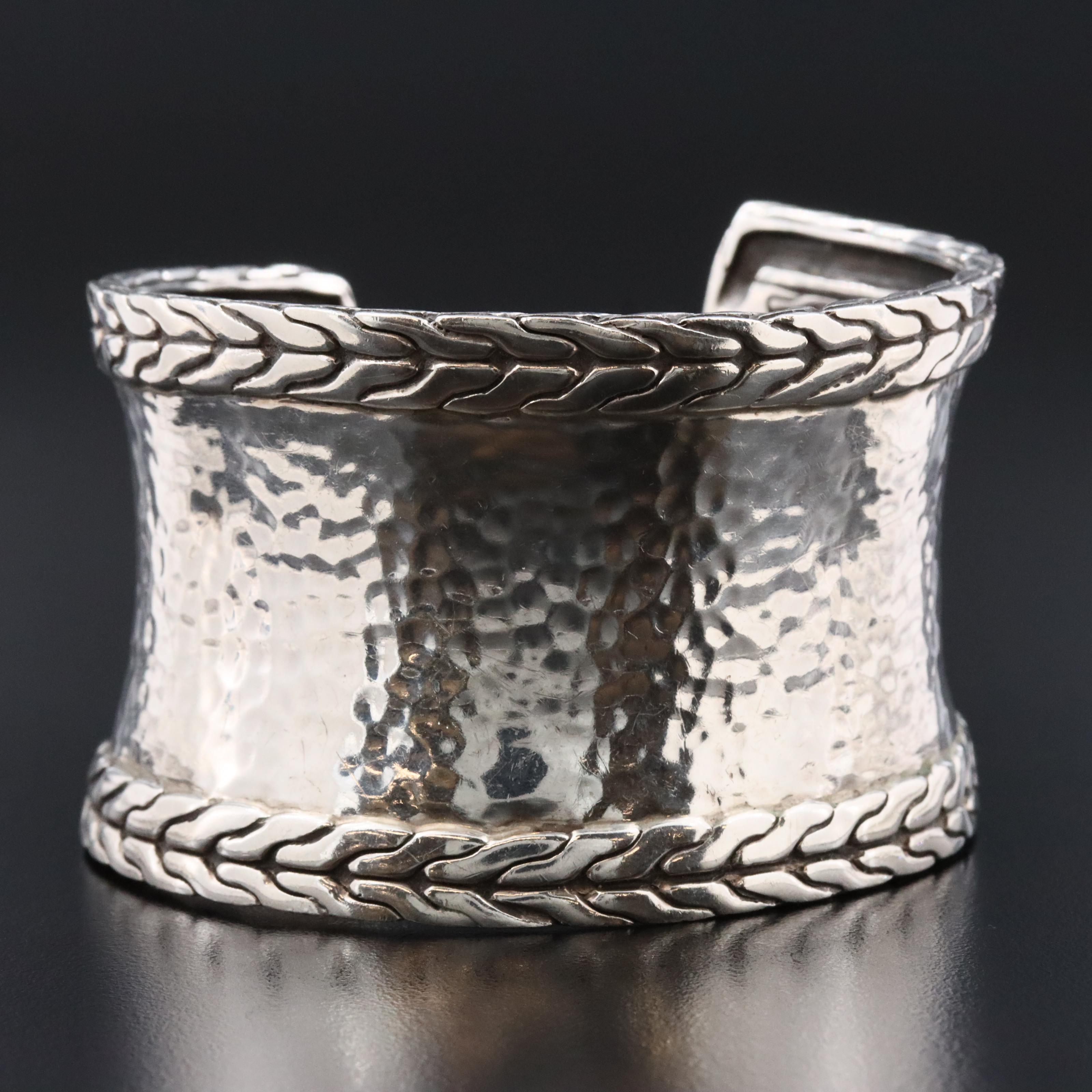 John Hardy Palu Sterling Hammered Cuff Bracelet