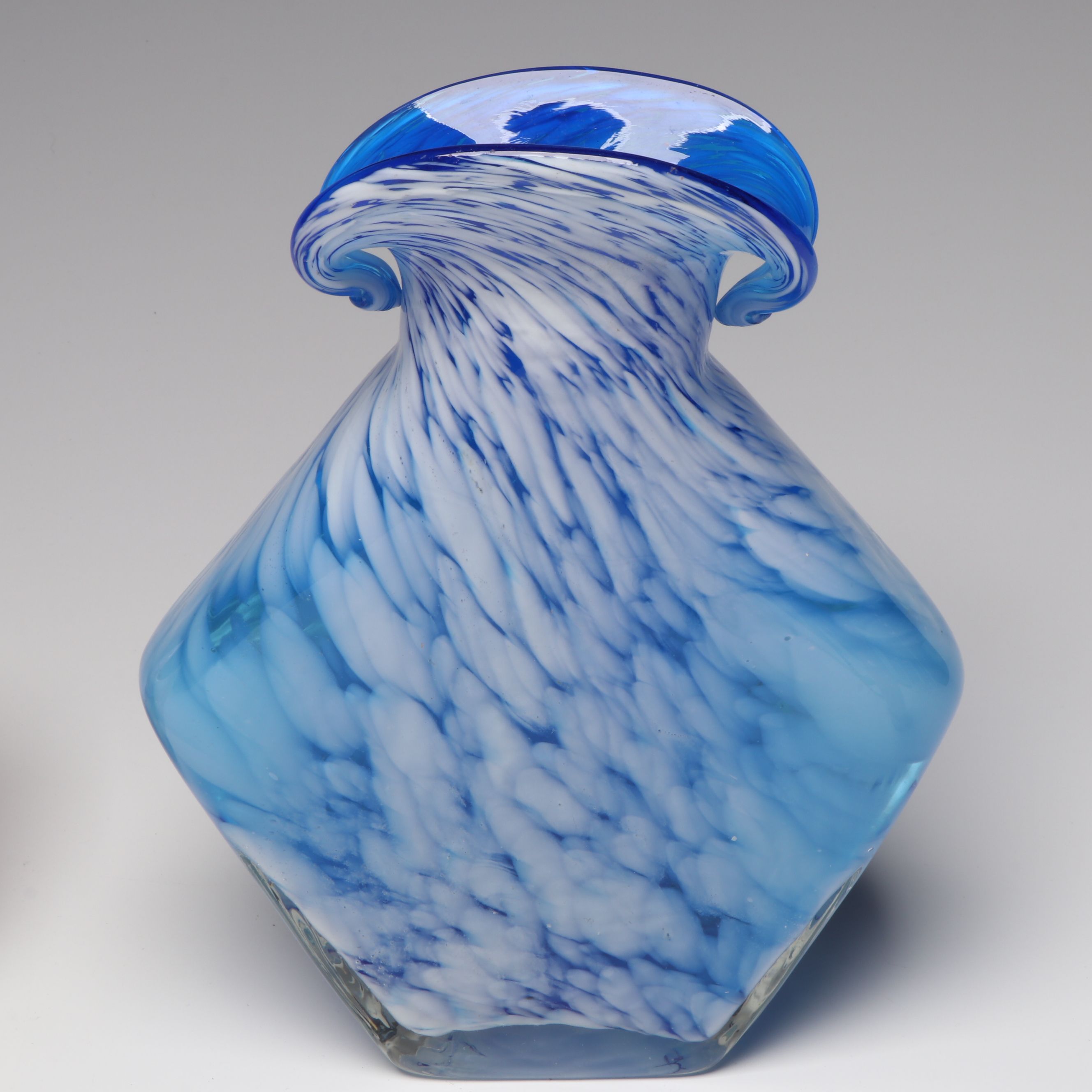 Marbled, Floral, and More Blown Art Glass Vases